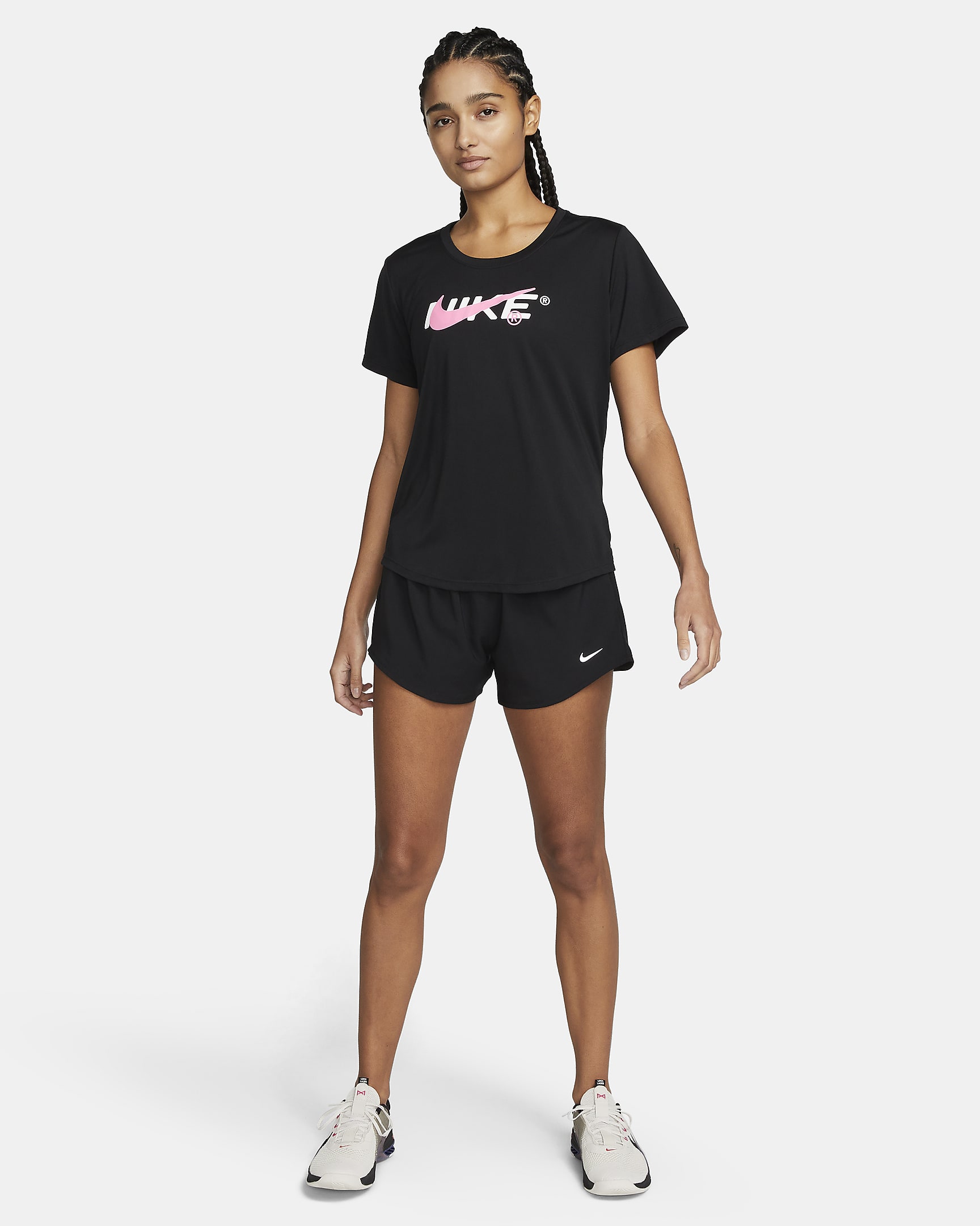 Shorts Nike One Dri-FIT med innerbyxor och medelhög midja 7,5 cm för kvinnor - Svart