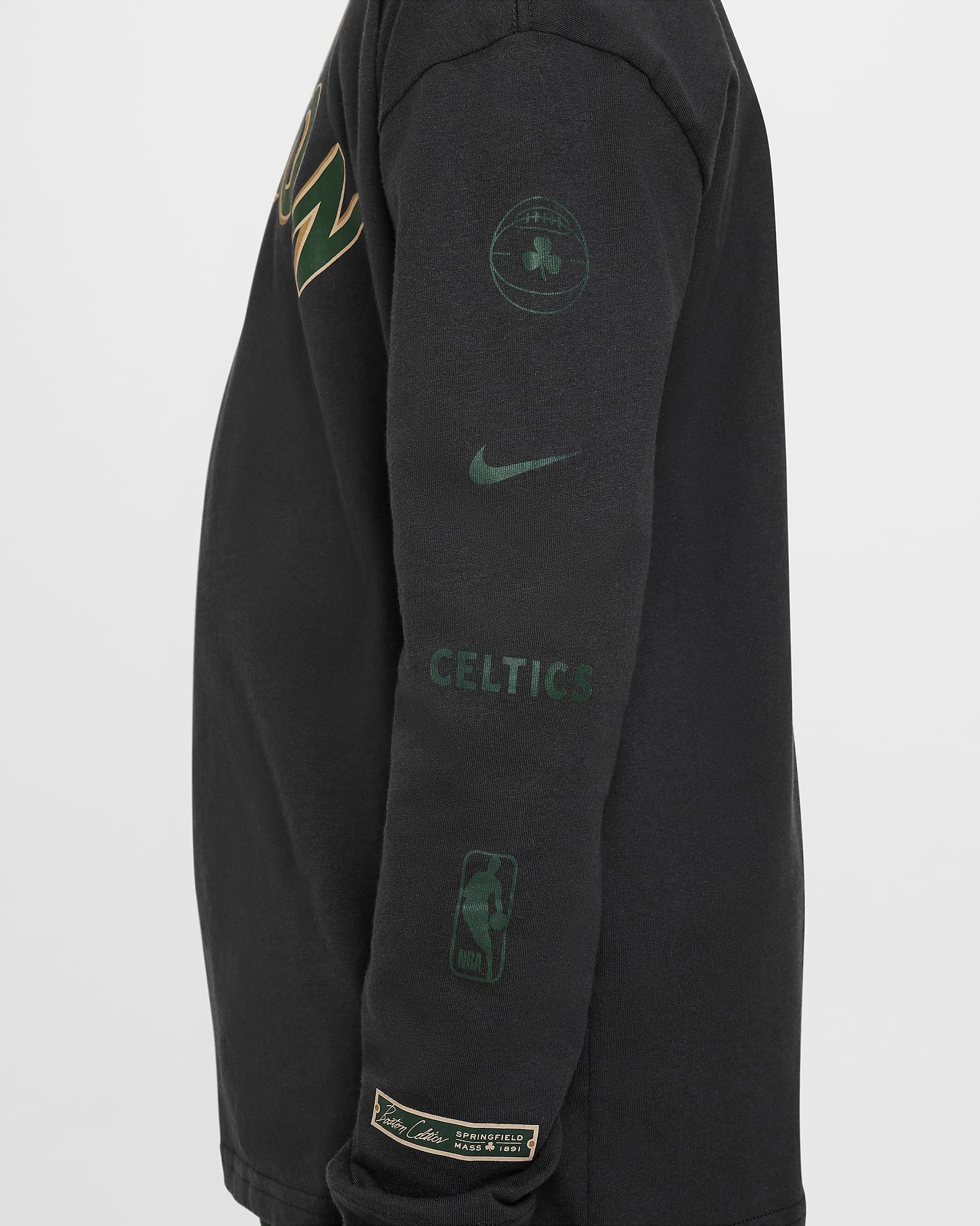 Boston Celtics 2023/24 City Edition Nike NBA Max90 hosszú ujjú póló nagyobb gyerekeknek (fiúknak) - Fekete