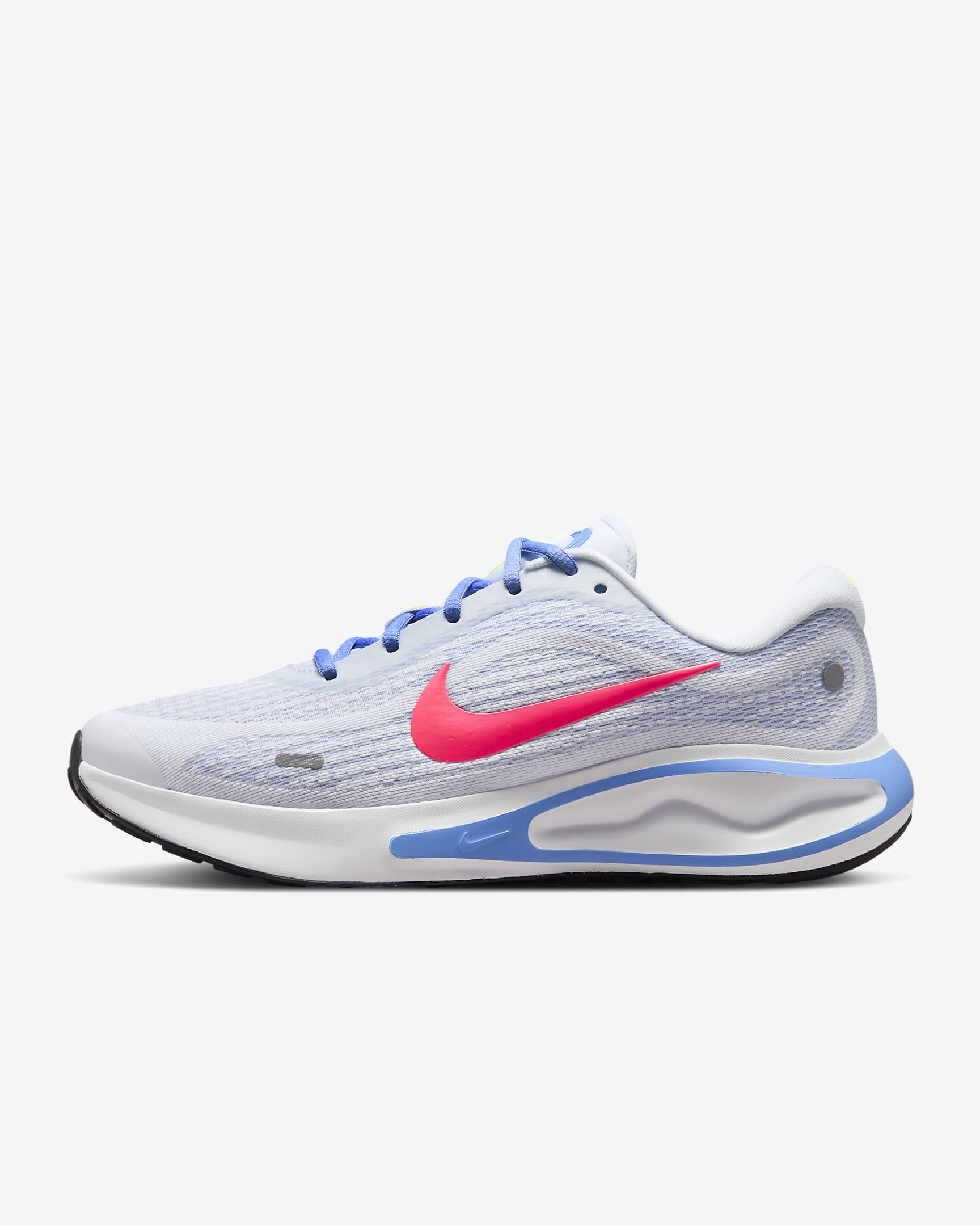 Tenis de correr en pavimento para mujer Nike Journey Run - Blanco/Royal pulso/Volt/Ponche cálido