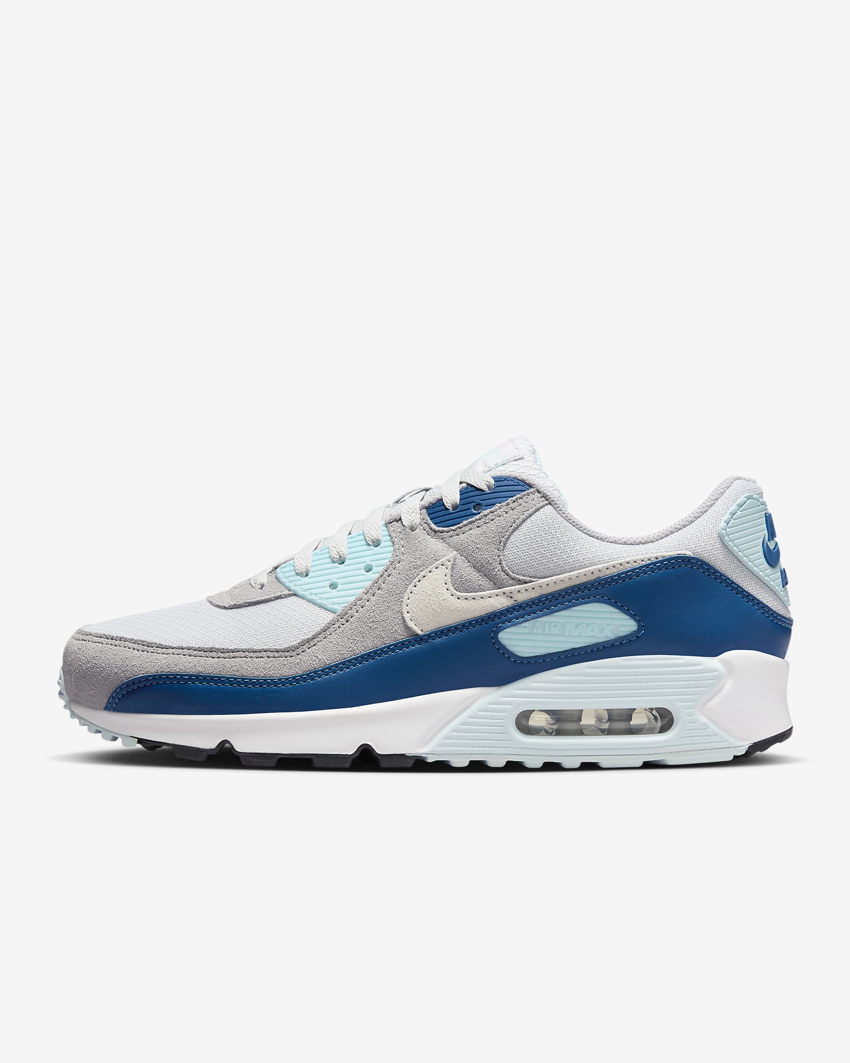 Nike Air Max 90 男鞋 - Pure Platinum/Glacier Blue/Court Blue/白色