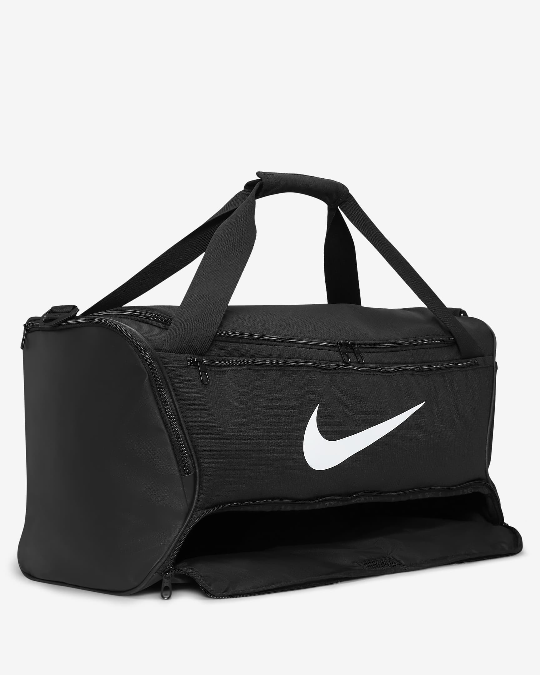 Nike Brasilia 9.5 Training Duffel Bag (Medium, 60L) - Black/Black/White