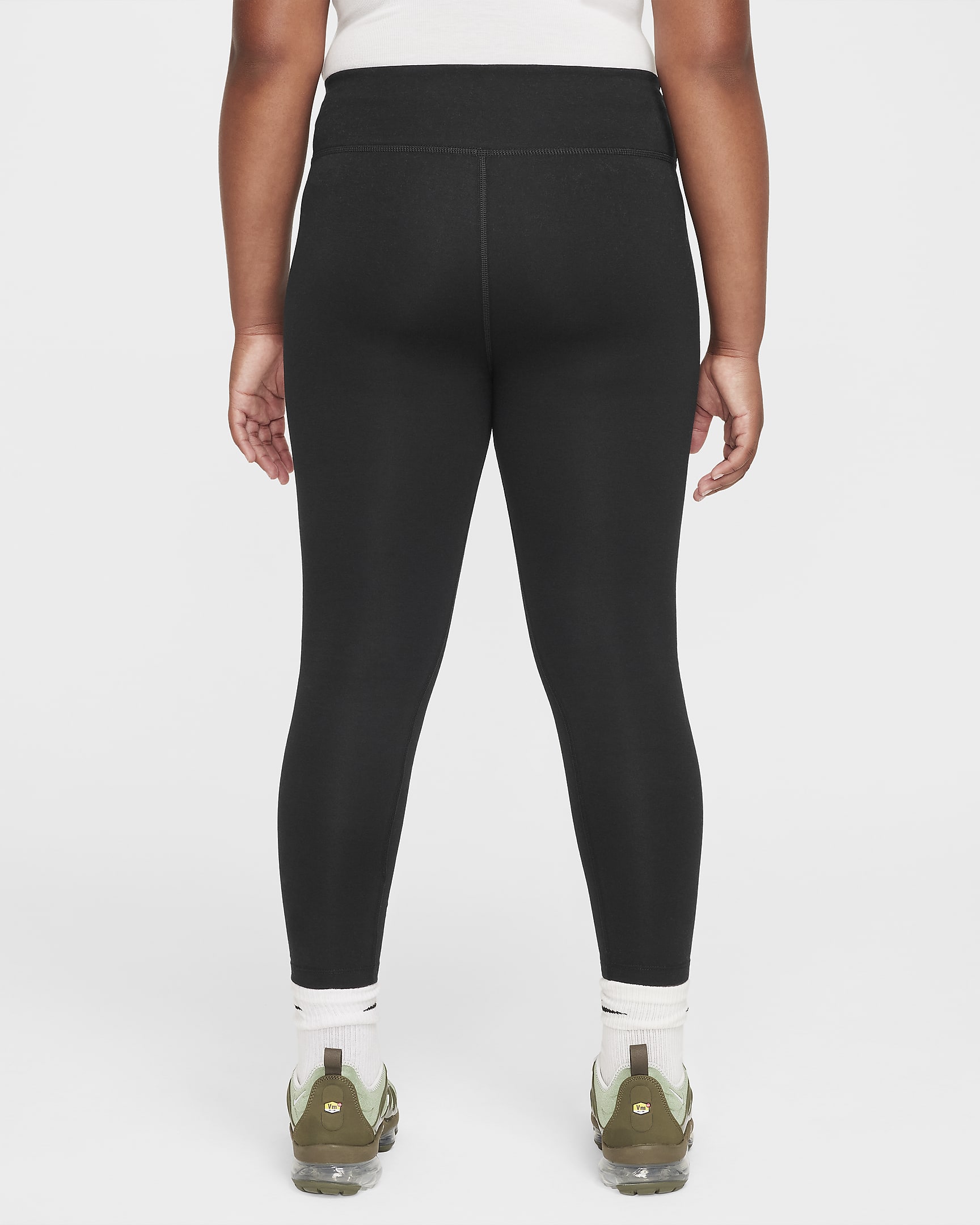 Leggings de tiro alto para niña talla grande (talla amplia) Nike Sportswear Classic - Negro/Blanco