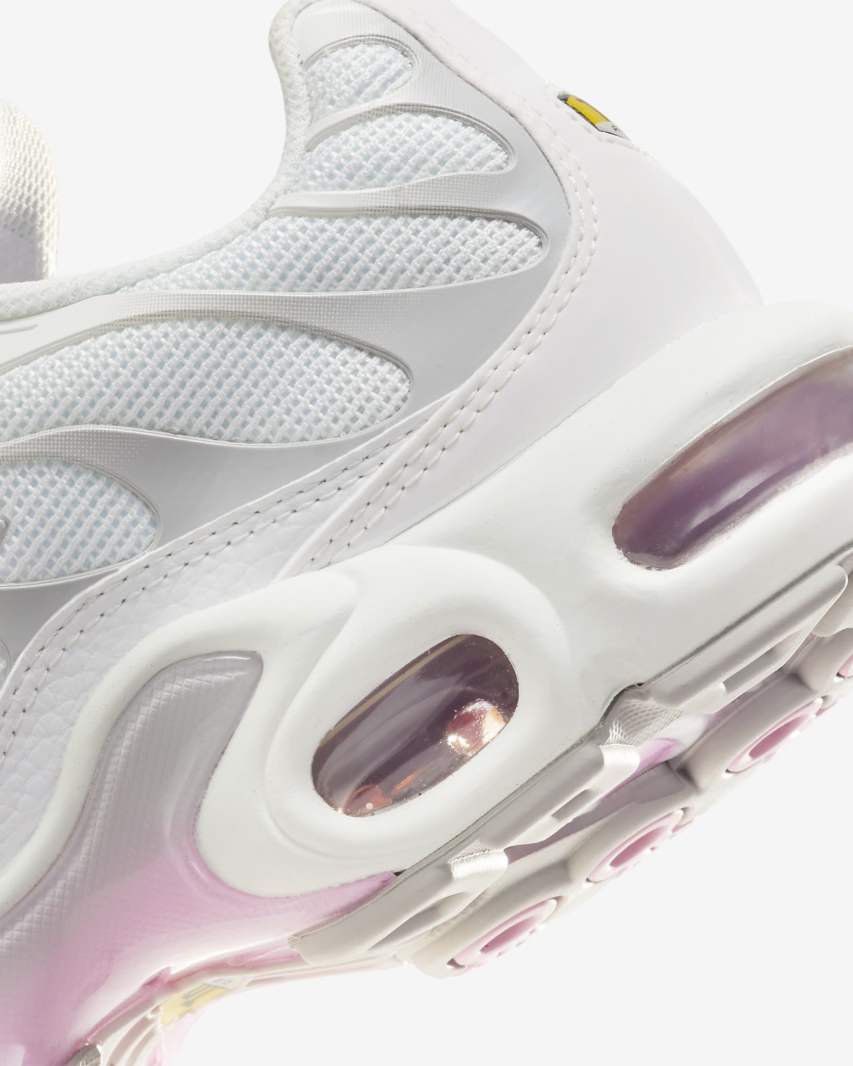 Sapatilhas Nike Air Max Plus para mulher - Branco Summit/Cinzento Fog/Prateado metalizado/Rosa Rise
