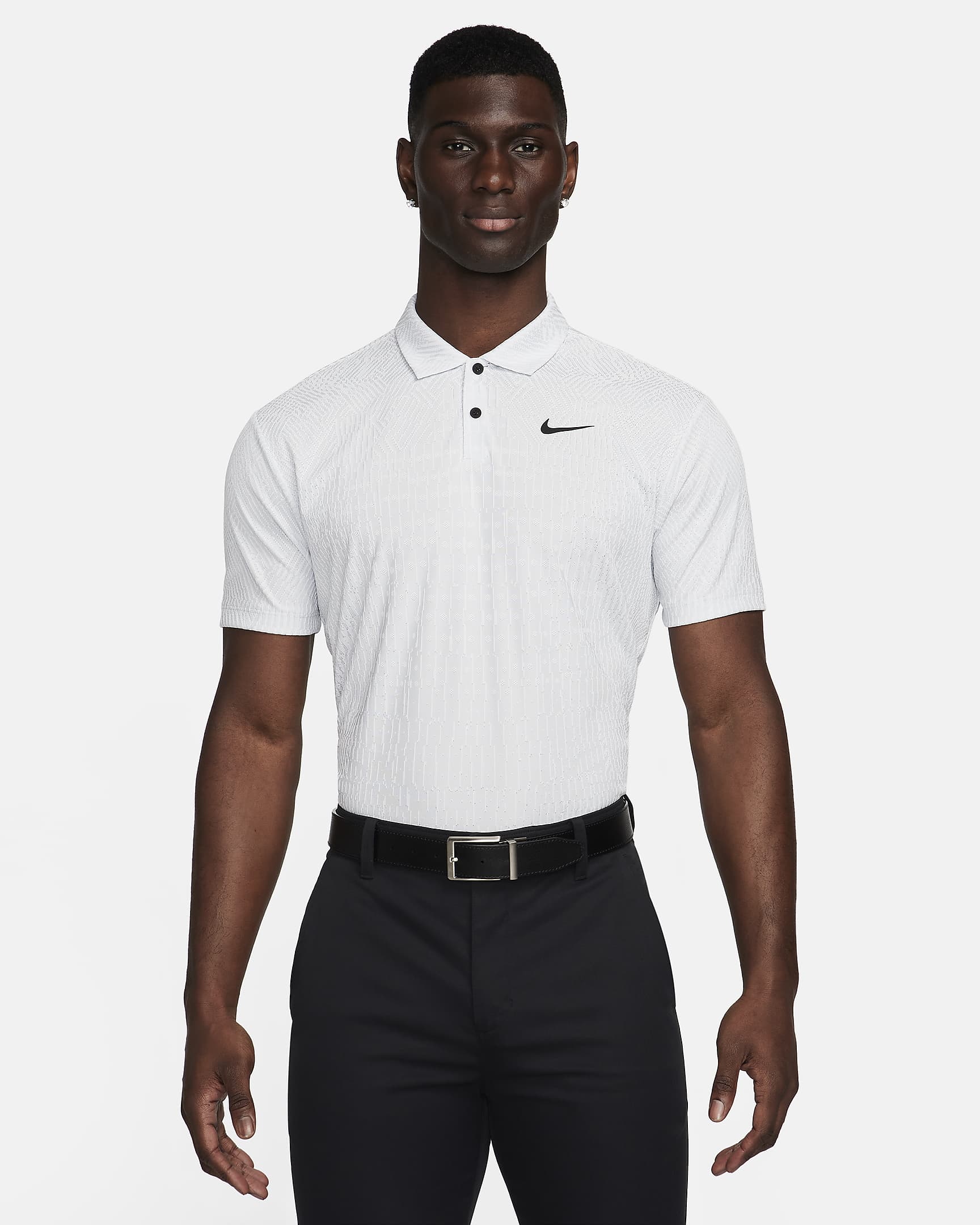 Męska koszulka polo do golfa Dri-FIT ADV Nike Tour - Biel/Pure Platinum/Czerń