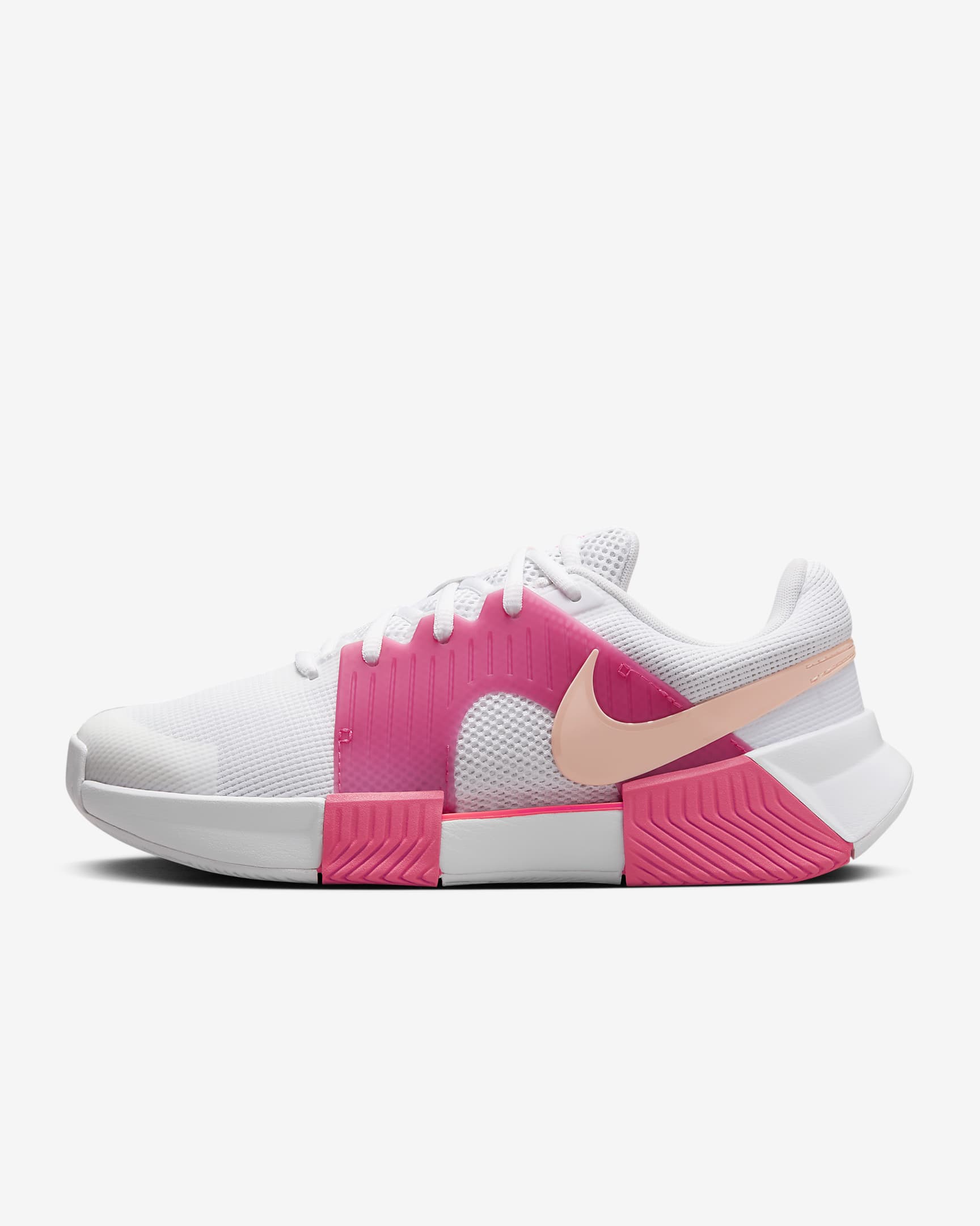 Tenis de tenis para cancha dura para mujer Nike Zoom GP Challenge 1 - Blanco/Rosa margarita/Ponche cálido/Tinte carmesí