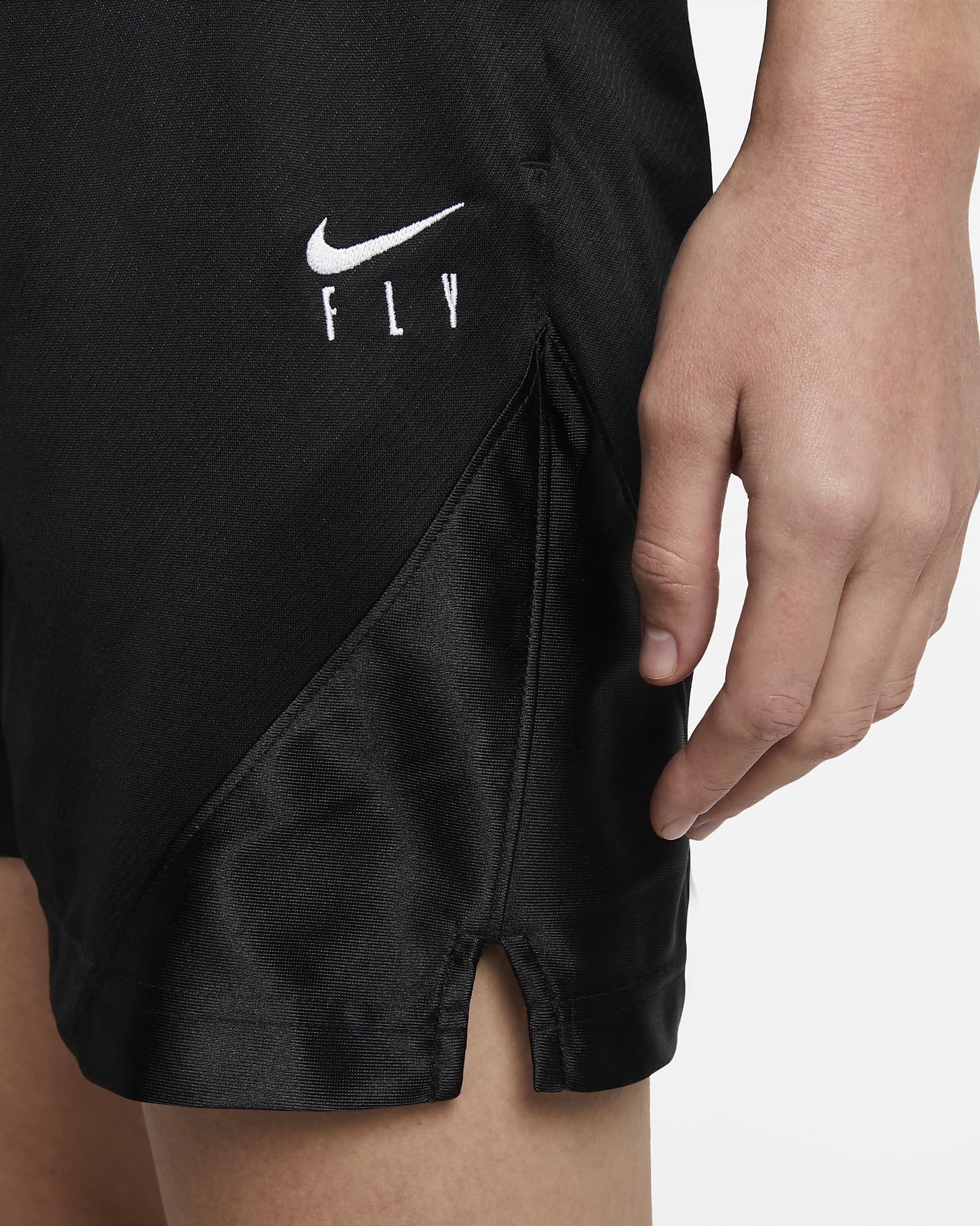 Nike Dri-FIT ISoFly-basketballshorts til kvinder - sort/sort/hvid