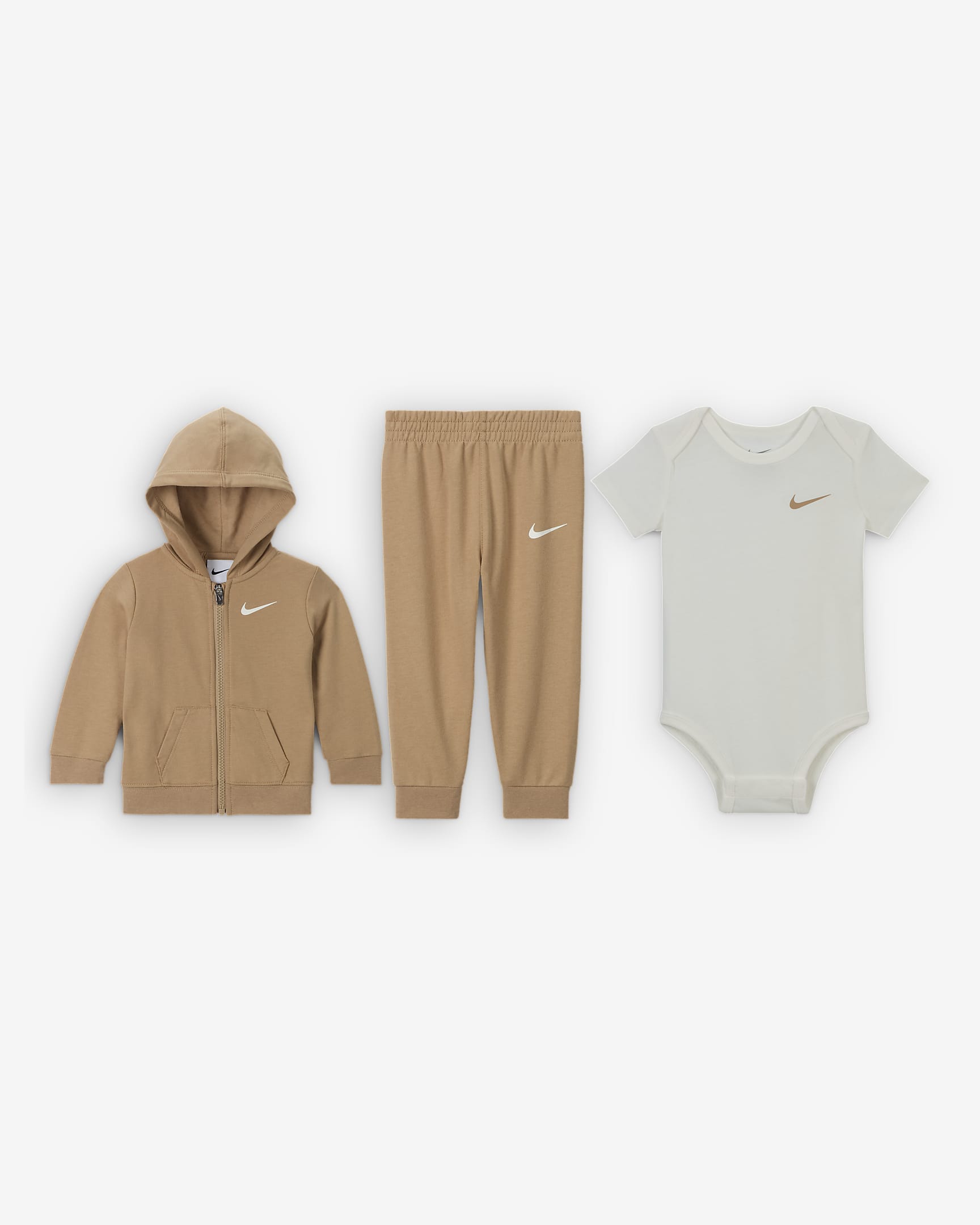 Nike Baby (0-9M) 3-Piece Bodysuit Set - Hemp