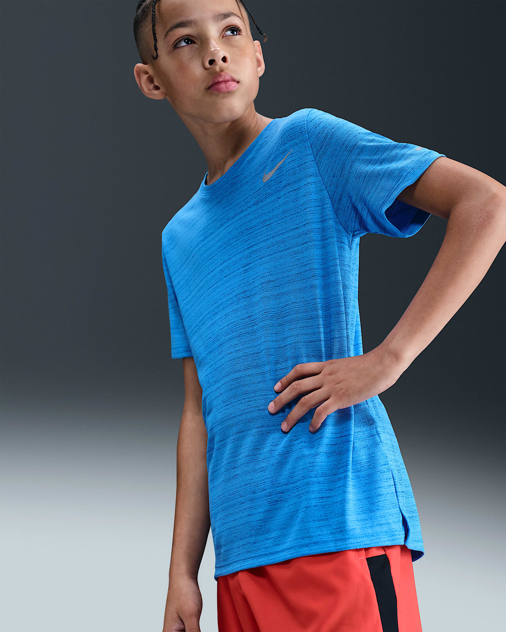 ナイキ Dri-FIT マイラー ジュニア (ボーイズ) トレーニングトップ - ライトフォトブルー