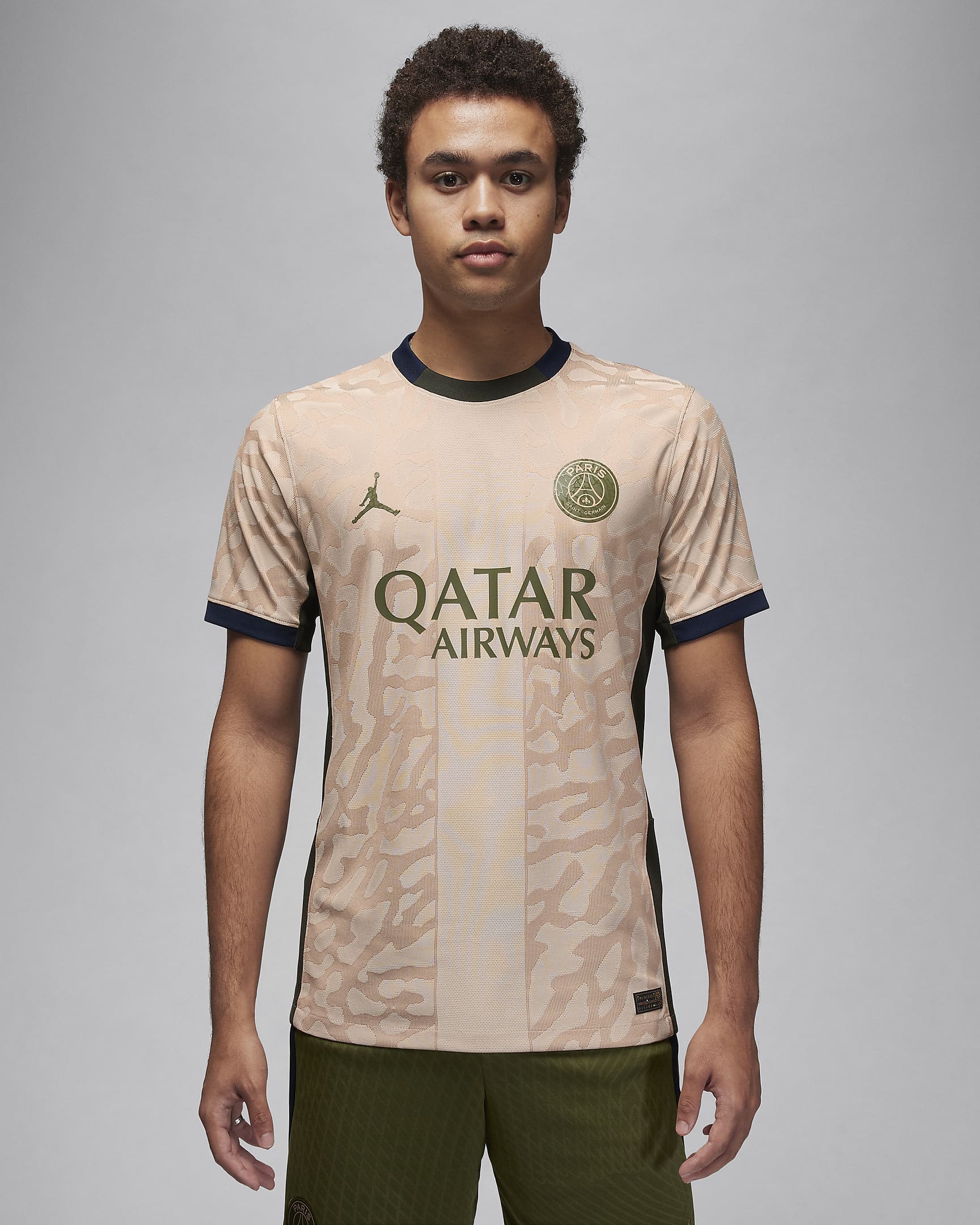 Paris Saint-Germain 2023/24 Match Fourth Jordan Dri-FIT ADV Authentic-Fußballtrikot für Herren - Hemp/Obsidian/Sequoia/Rough Green