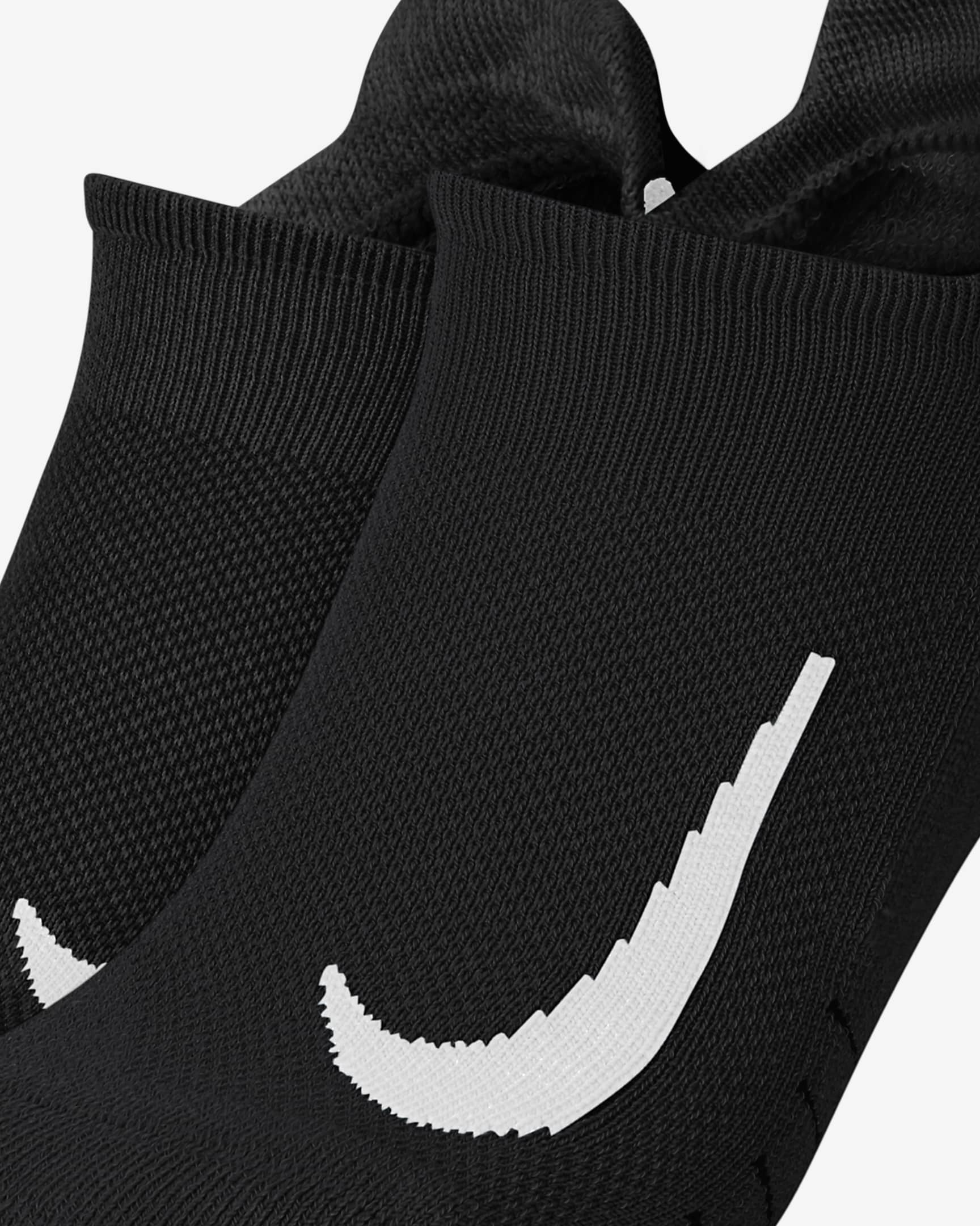Nike Multiplier Running No-Show Socks (2 Pairs) - Black/White