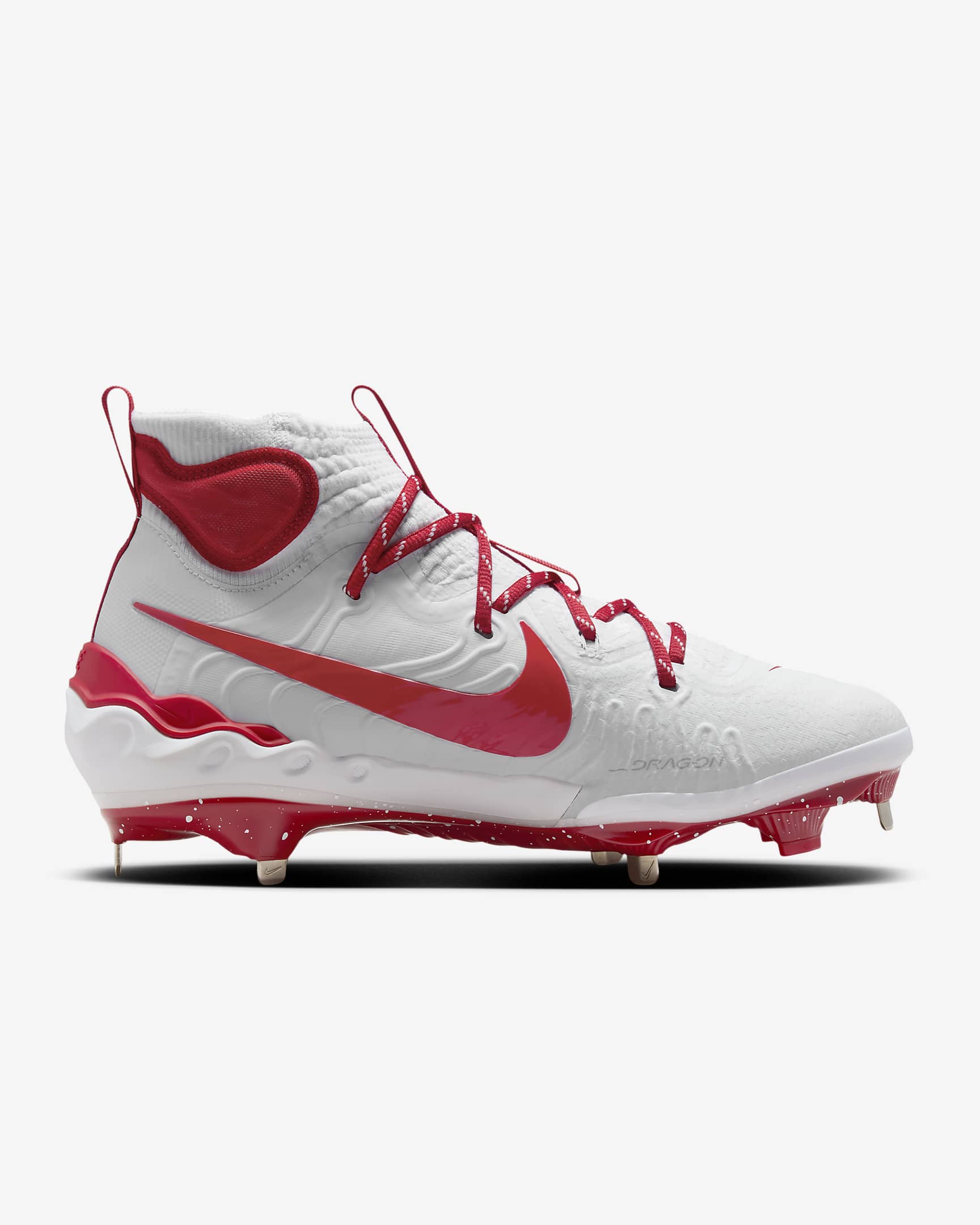 Tacos de béisbol para hombre Nike Alpha Huarache NXT - Blanco/Platino puro/Rojo universitario