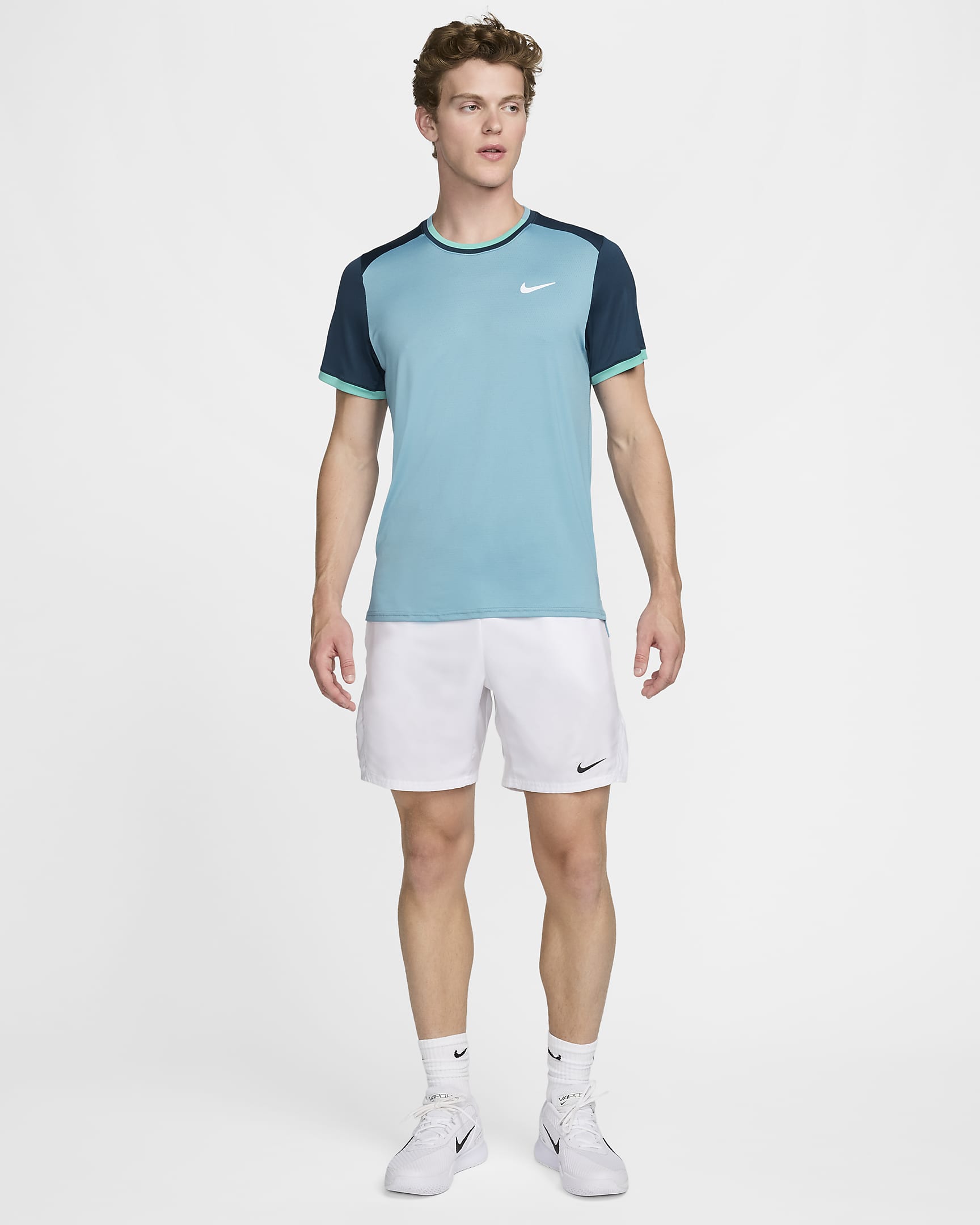 NikeCourt Advantage Men's Top - Denim Turquoise/Armoury Navy/Green Frost/White