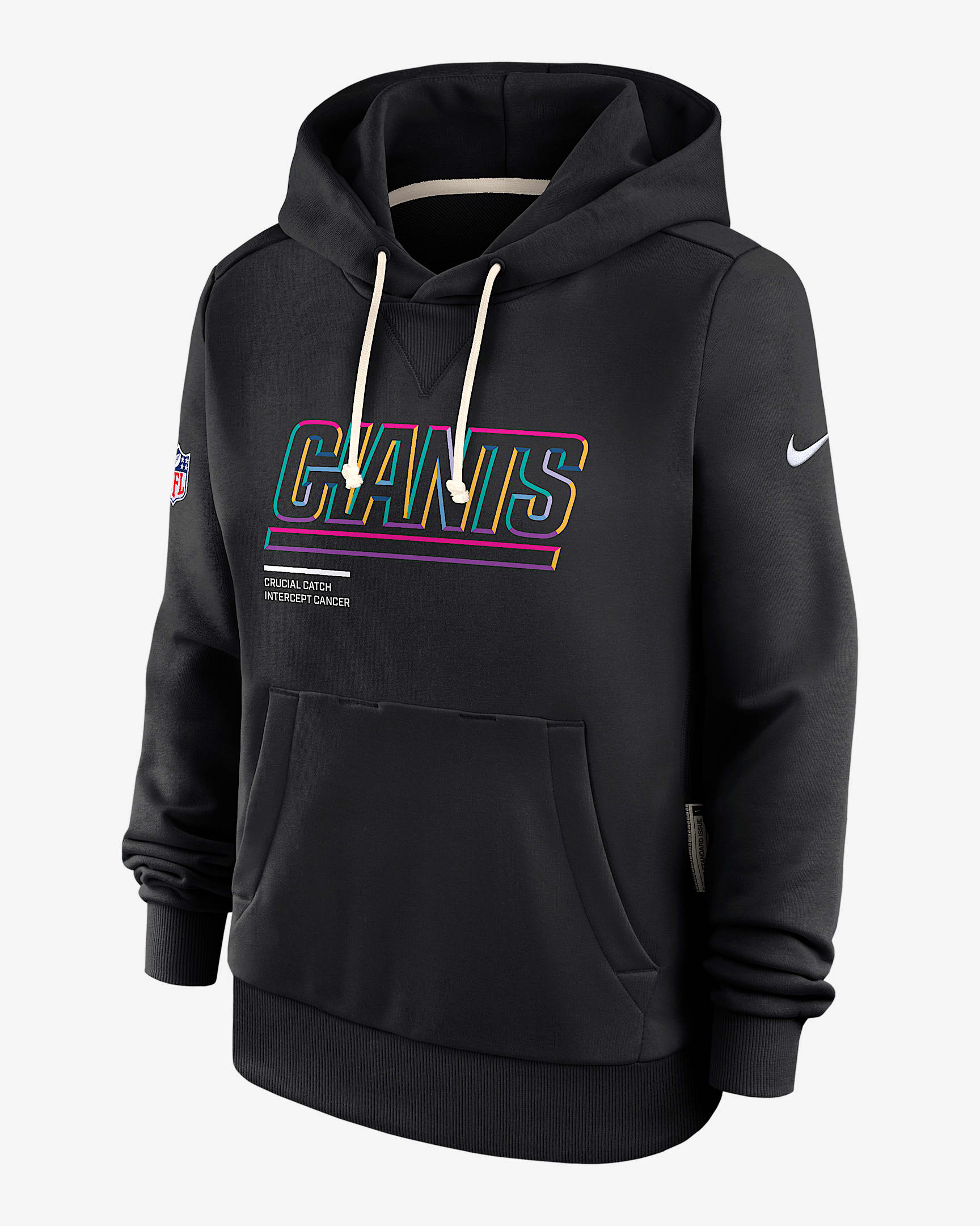 New York Giants Crucial Catch Women's Nike Dri-FIT NFL Pullover Hoodie - Black