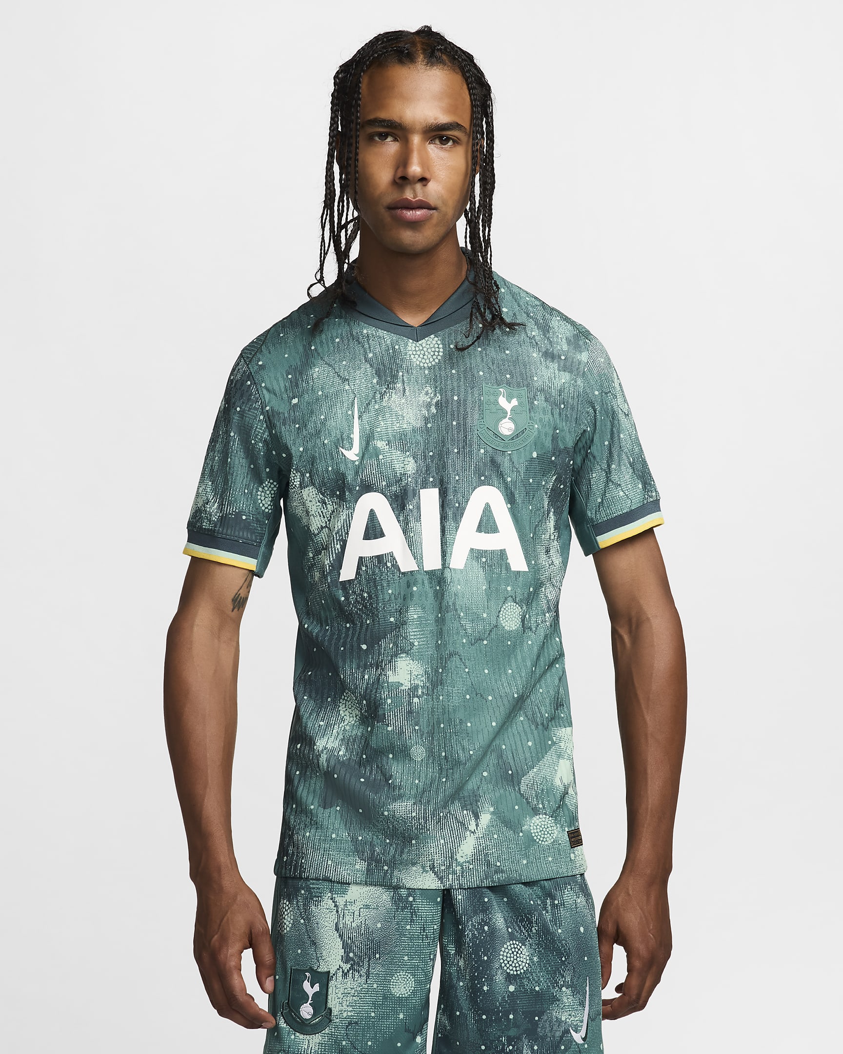 Męska koszulka piłkarska Nike Dri-FIT ADV Authentic Tottenham Hotspur Match 2024/25 (wersja trzecia) - Enamel Green/Bicoastal/Biel