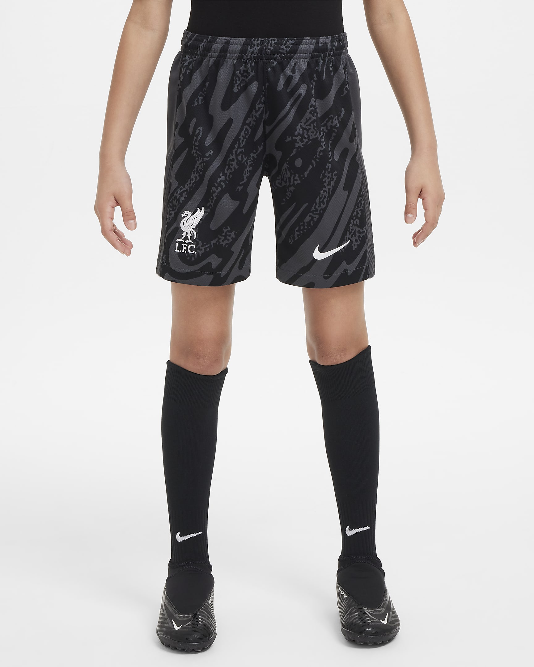 Short de foot Replica Nike Dri-FIT Liverpool FC 2024/25 Stadium Gardien de but pour ado - Anthracite/Noir/Blanc