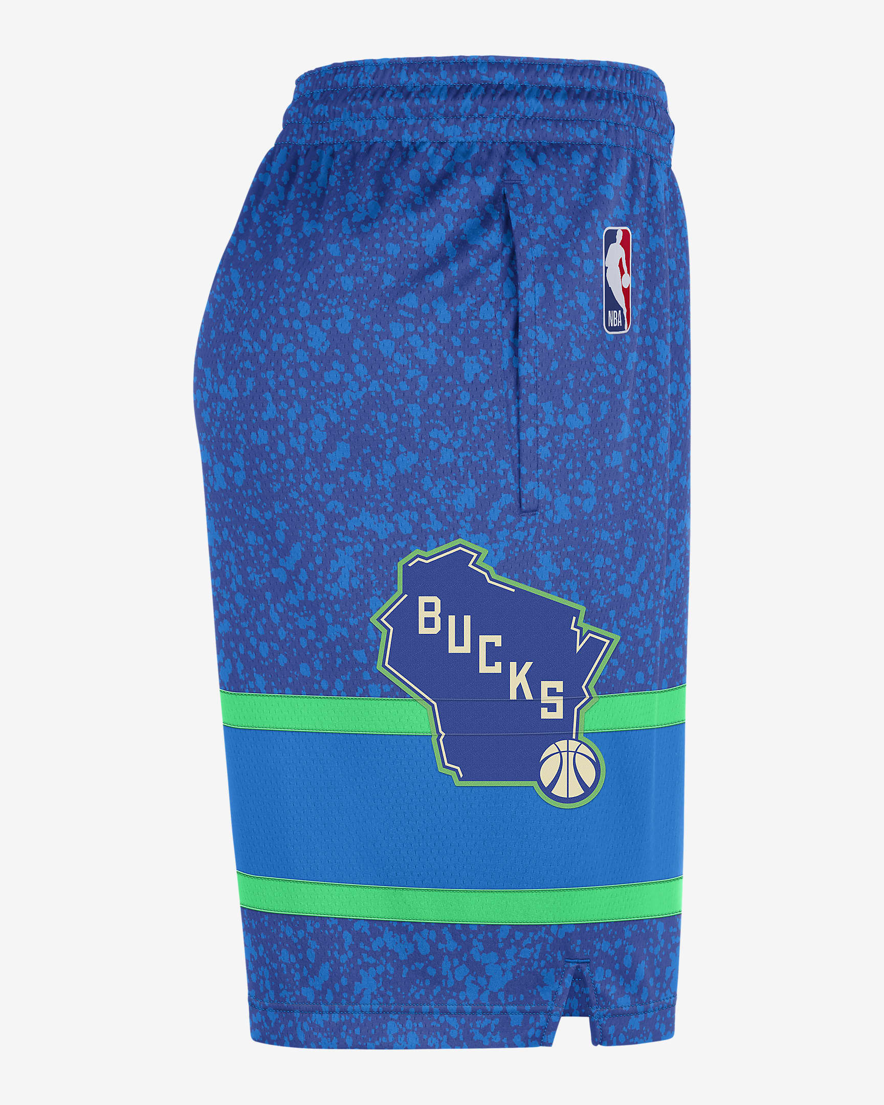 Short Nike Dri-FIT NBA Swingman Milwaukee Bucks City Edition 2023/24 pour homme - Photo Blue/Flat Opal