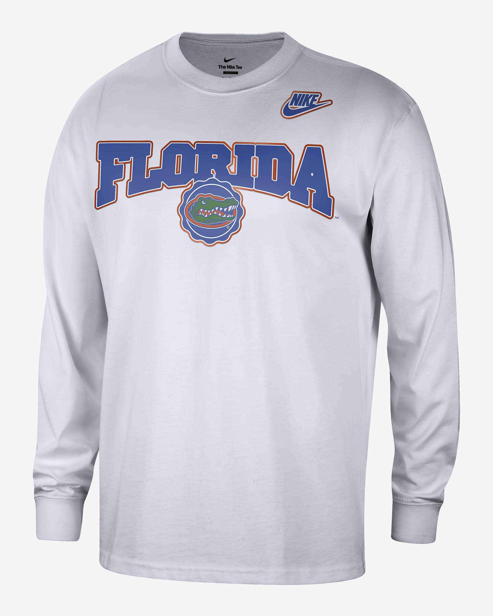 Florida Max90 Men's Nike College Crew-Neck Long-Sleeve T-Shirt - White