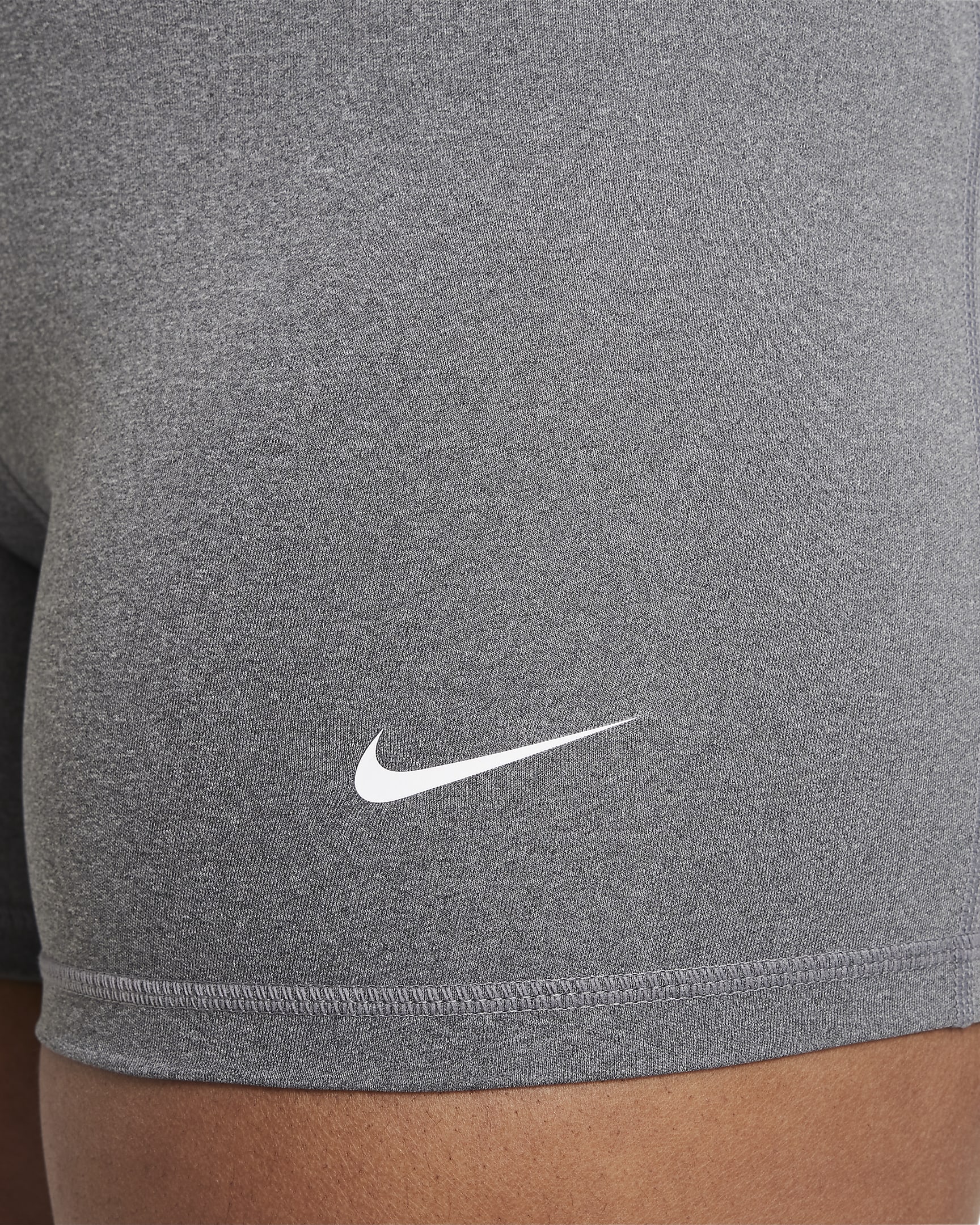 Nike Pro Dri-FIT-shorts til større børn (piger) (udvidet størrelse) - Carbon Heather/hvid