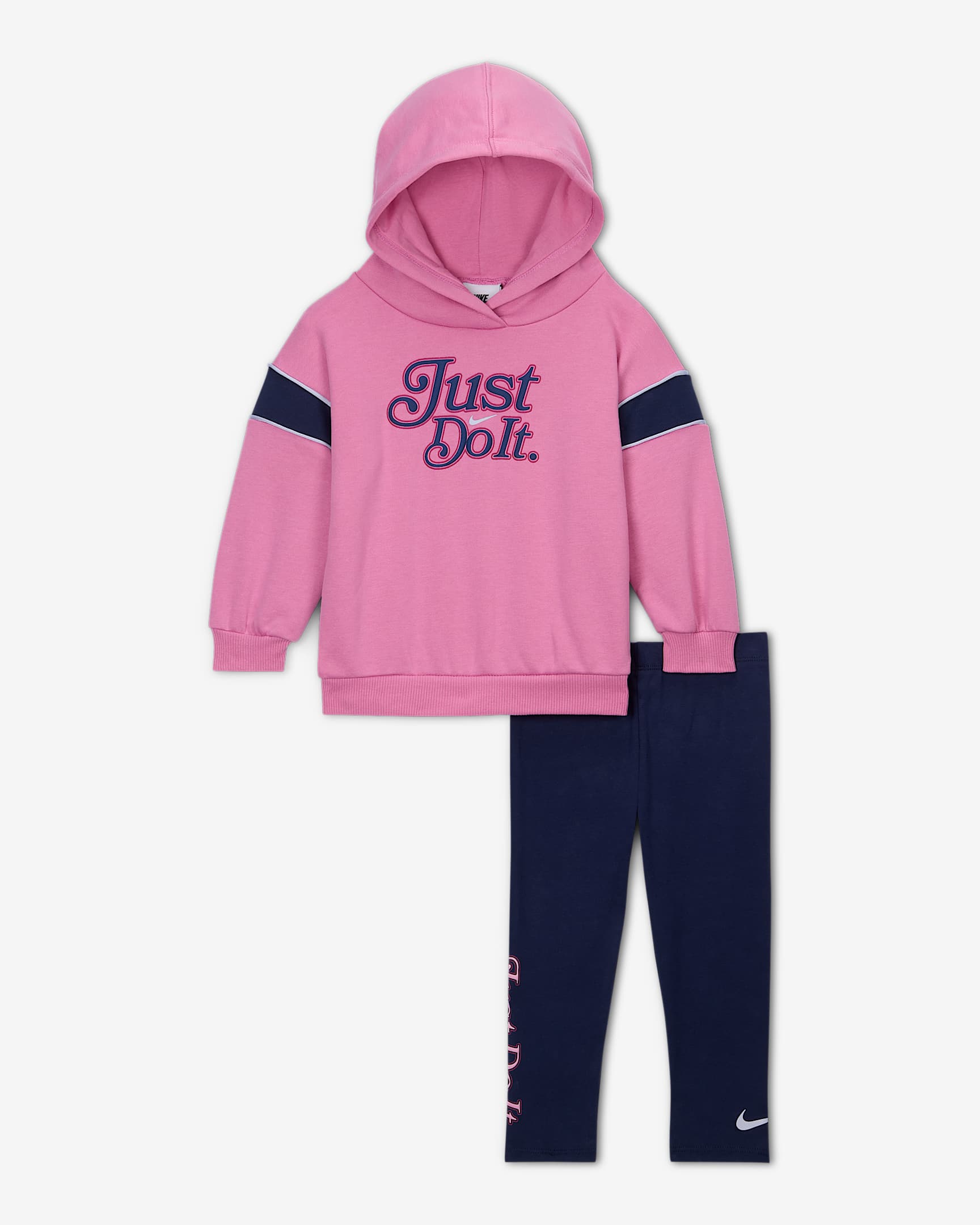 Conjunto de sudadera con gorro sin cierre y leggings para bebé (12 a 24 meses) Nike Varsity Prep - Azul marino medianoche