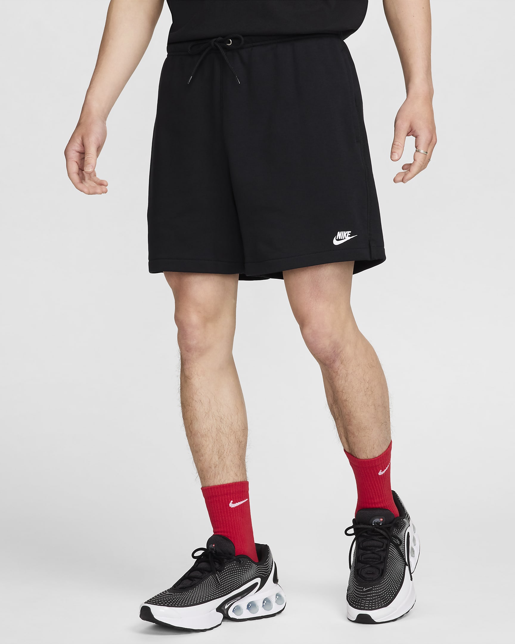 Nike Club Men's French Terry Flow Shorts - Black/Black/White