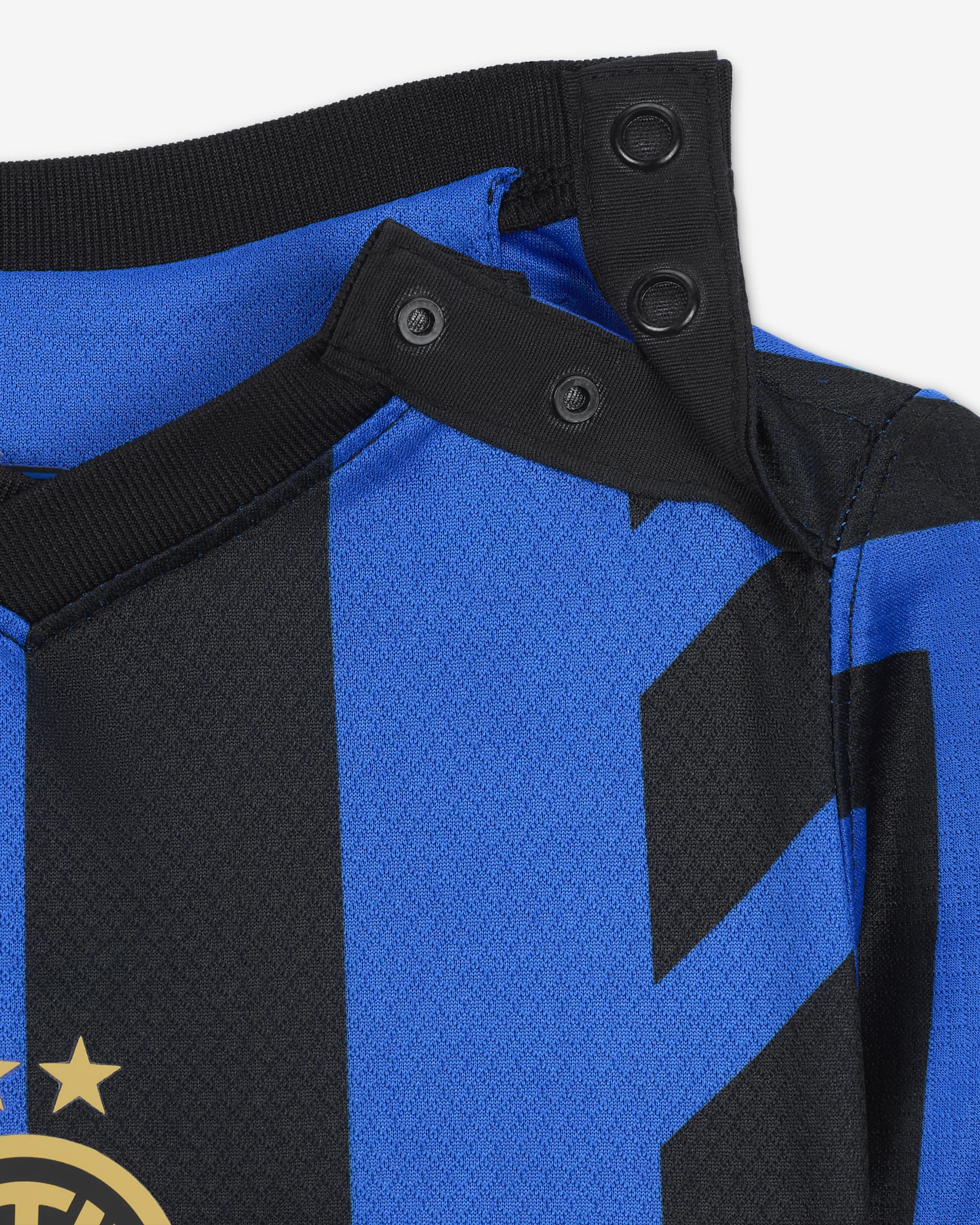 Inter Milan 2024/25 Stadium (hjemmedrakt) Nike Football Replica draktsett i tre deler til sped-/småbarn - Lyon Blue/Svart/Lyon Blue/Hvit