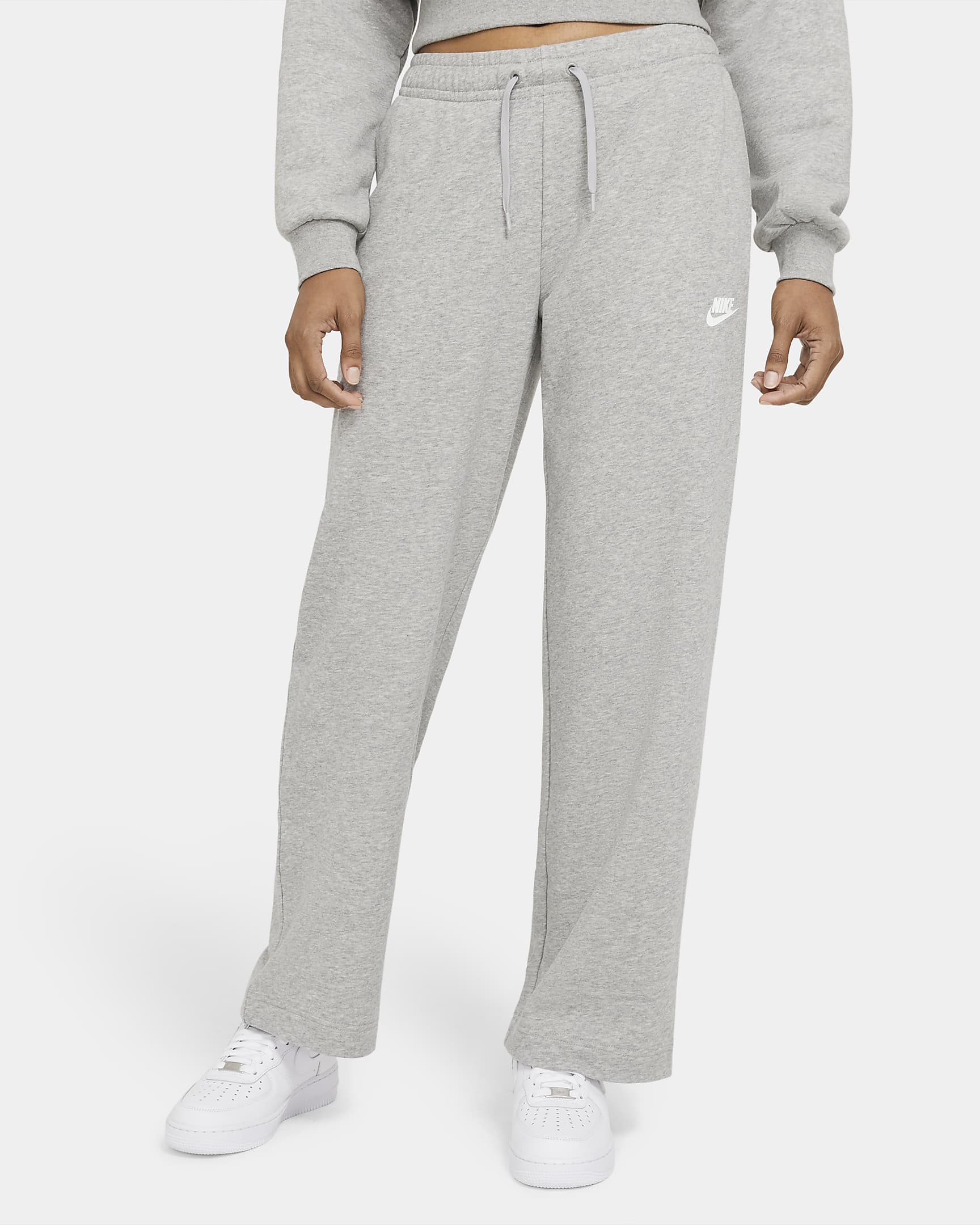 Pantalones para mujer Nike Sportswear Club - Gris oscuro jaspeado/Plata mate/Blanco