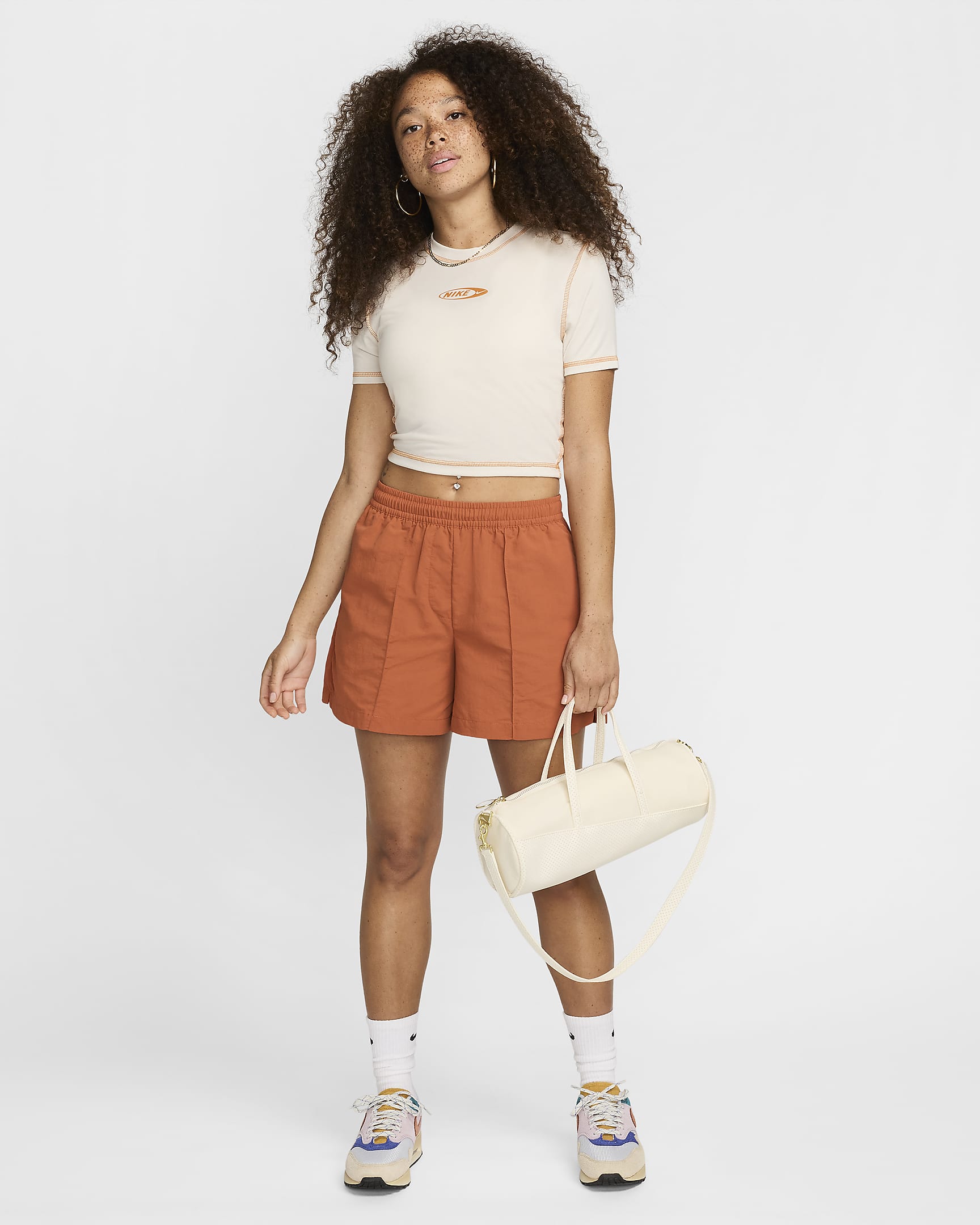 Nike Sportswear Chill Knit Women's Slim Cropped T-Shirt - Light Orewood Brown/Monarch