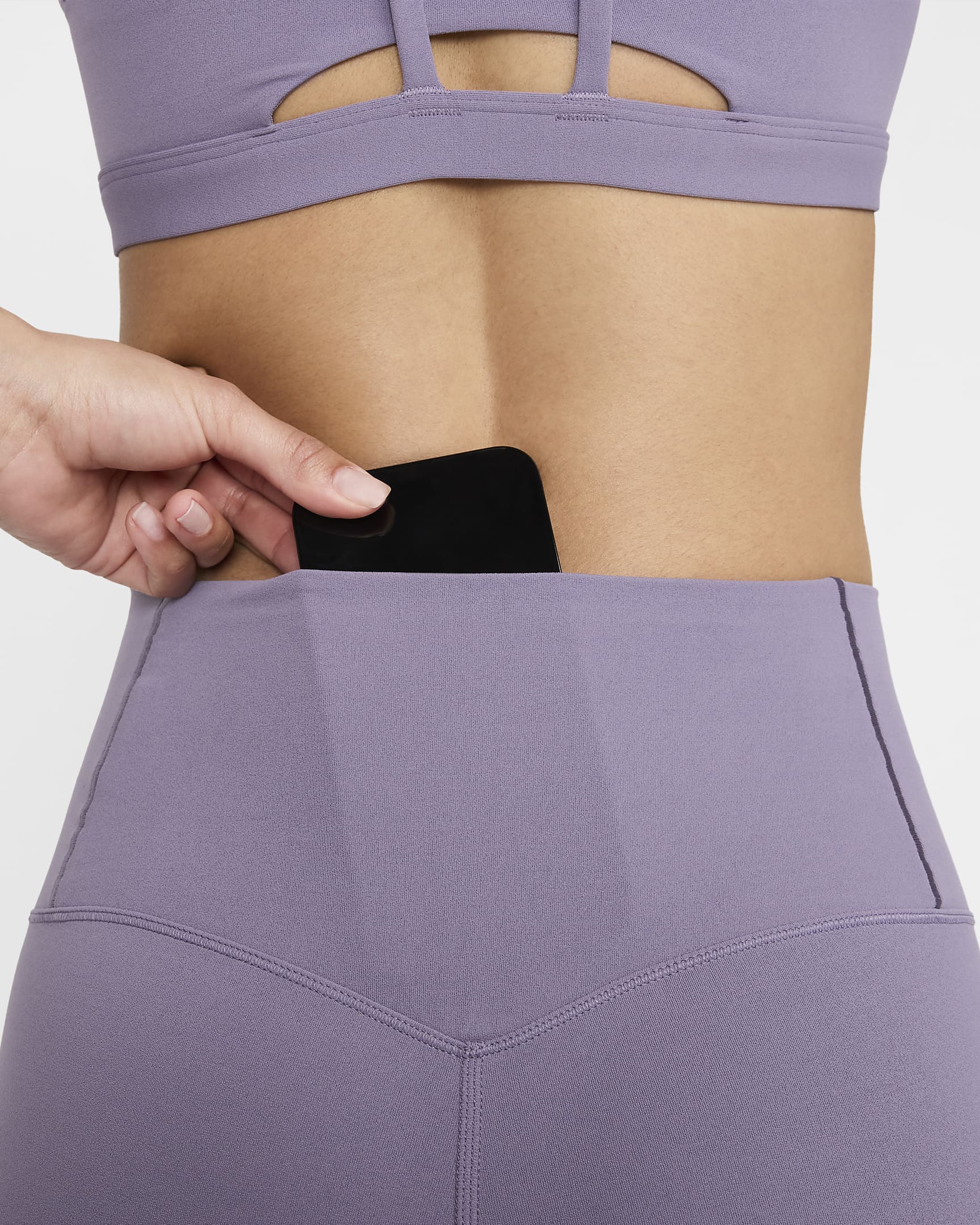 Nike Zenvy 7/8-Leggings mit sanftem Halt und hohem Taillenbund für Damen - Daybreak/Schwarz