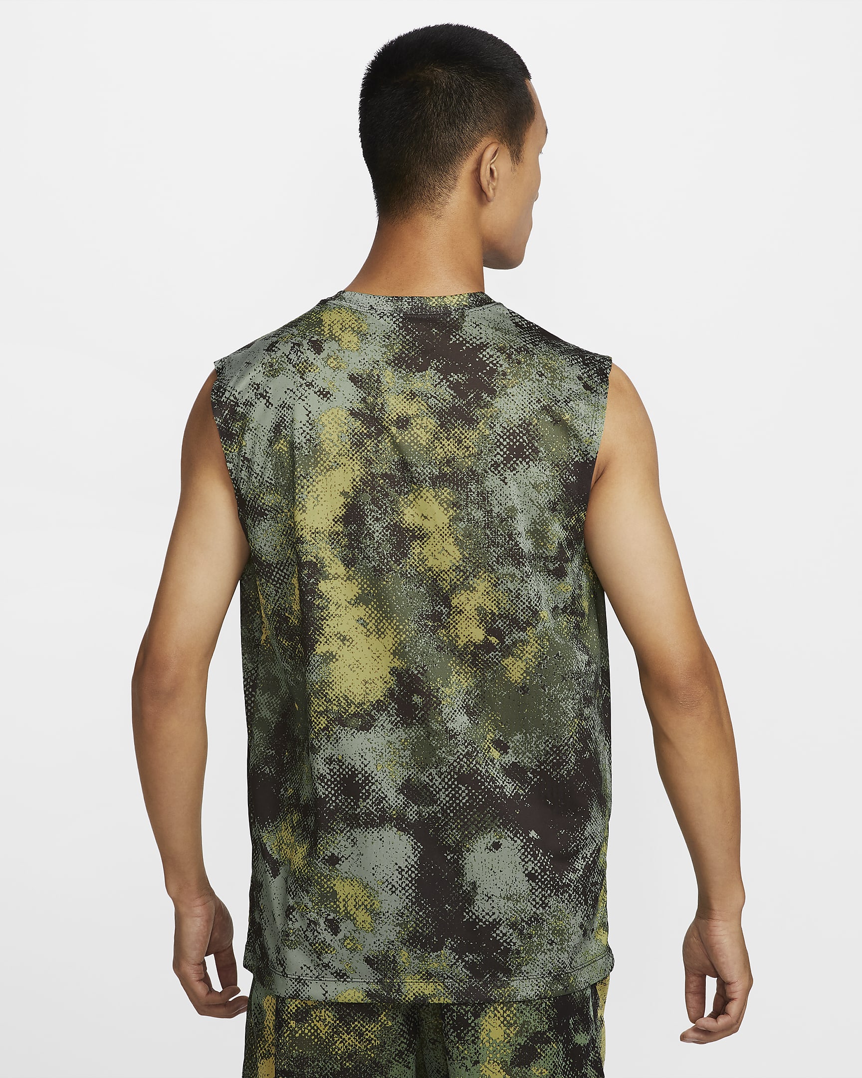 Nike Men's Dri-FIT Sleeveless Fitness T-Shirt - Oil Green