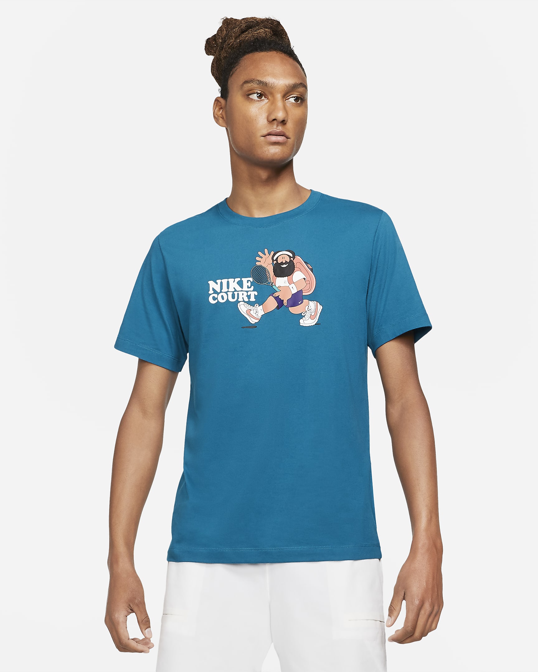 ナイキコート メンズ テニス Tシャツ - グリーンアビス