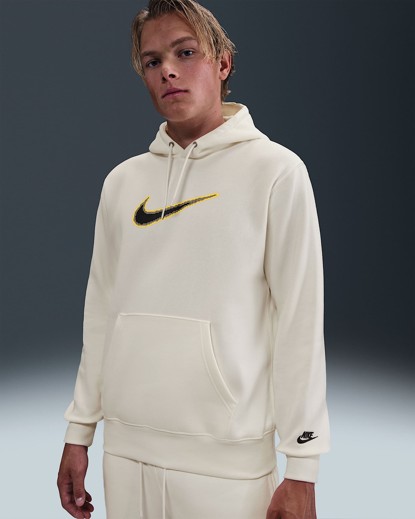 Nike Sportswear Club Men's Fleece Hoodie - Sail/Sail/Black