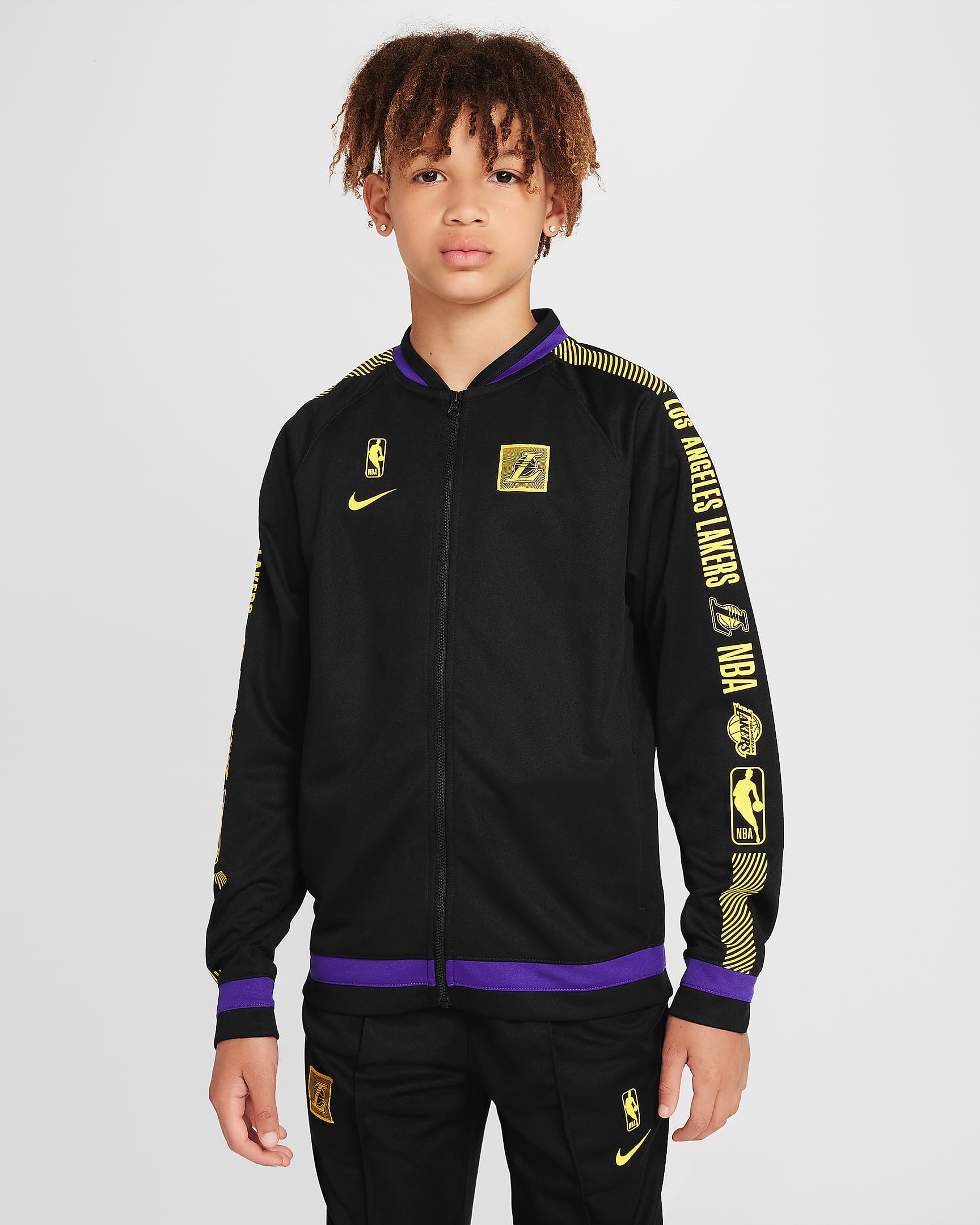 Los Angeles Lakers Starting 5 Older Kids' Nike Dri-FIT NBA Tracksuit - Black