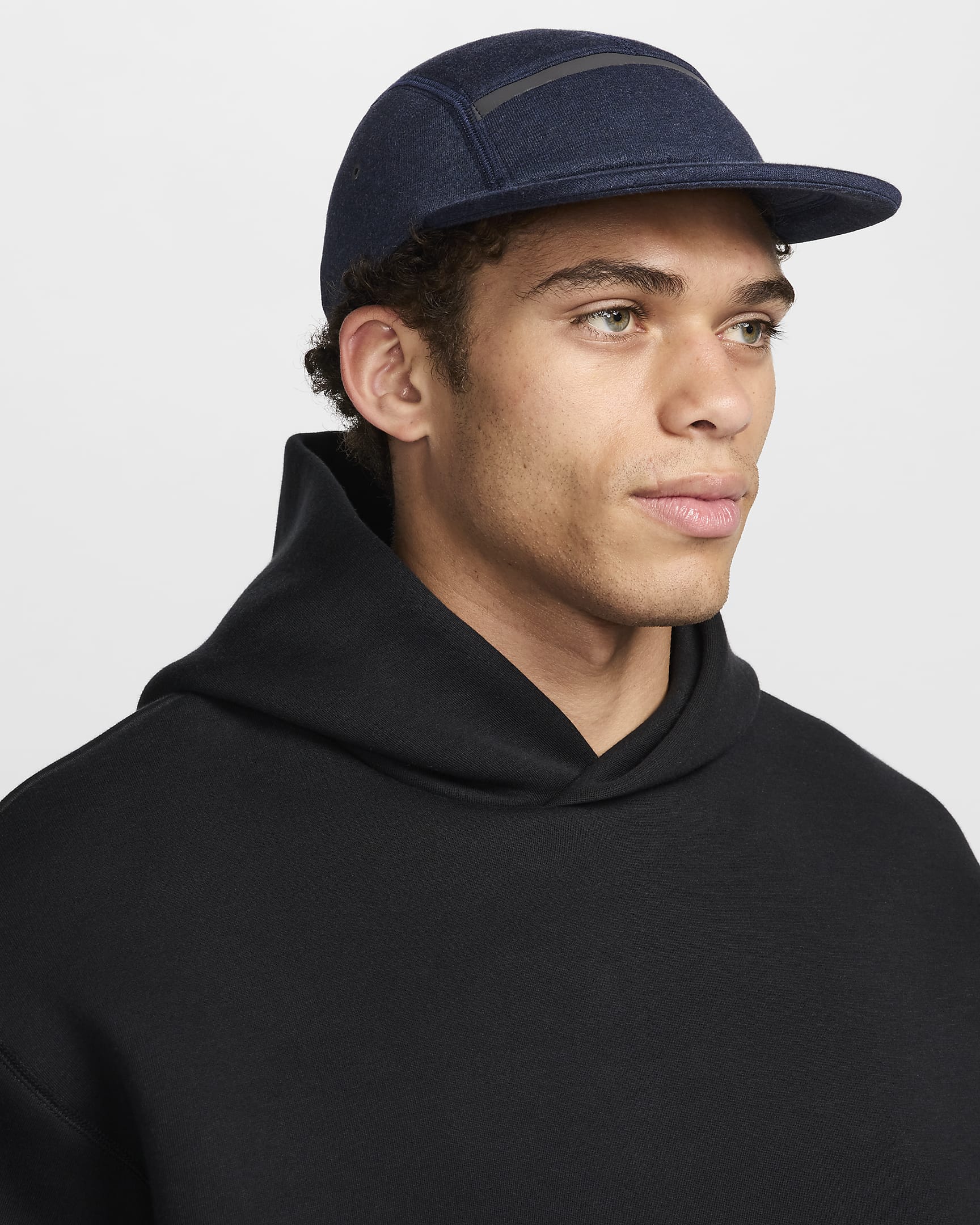 Nike Fly Cap Unstructured Flat-Bill Tech Fleece Cap - Obsidian/Black