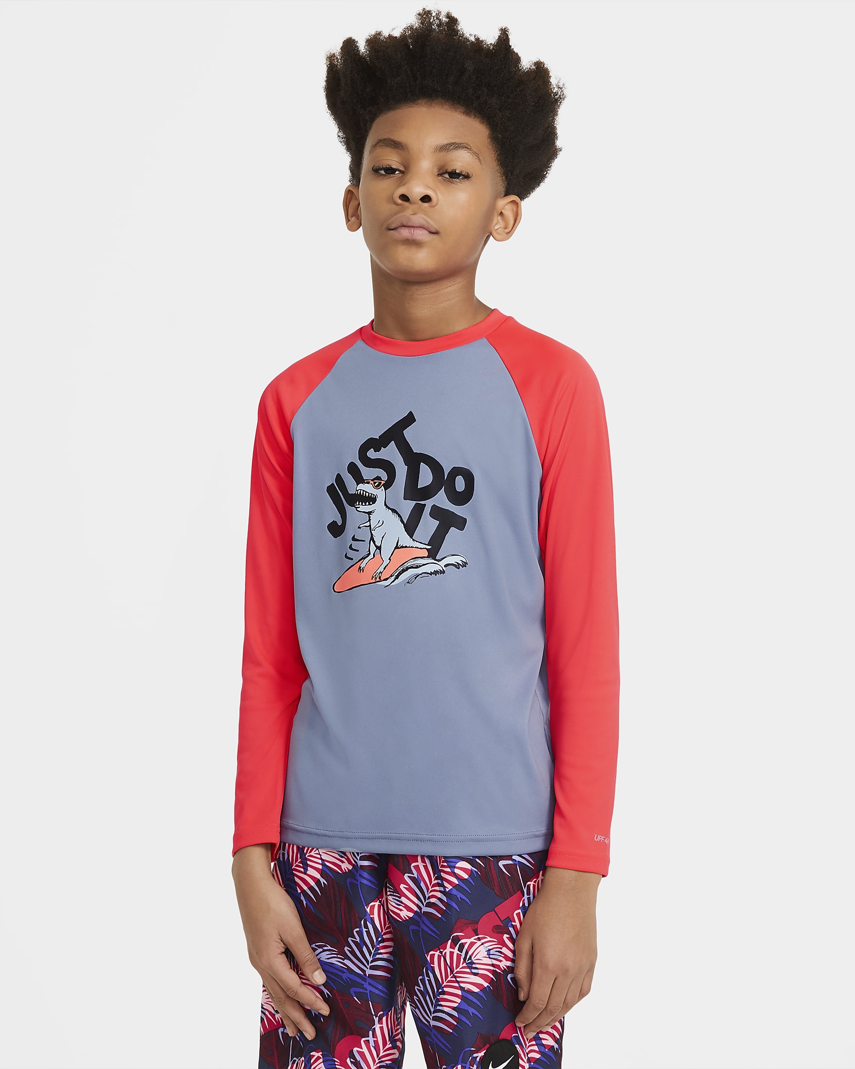 Nike JDI Big Kids' (Boys') Long-Sleeve Hydroguard Swim Shirt - Ashen Slate