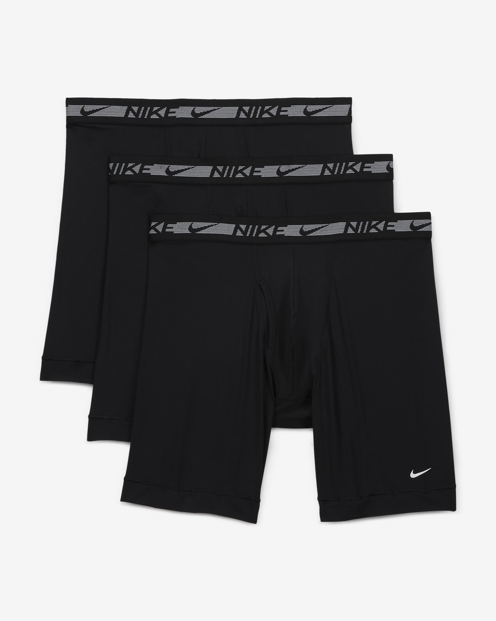 Calzoncillos largos para hombre Nike Dri-FIT Ultra Stretch Micro (paquete de 3) - Negro