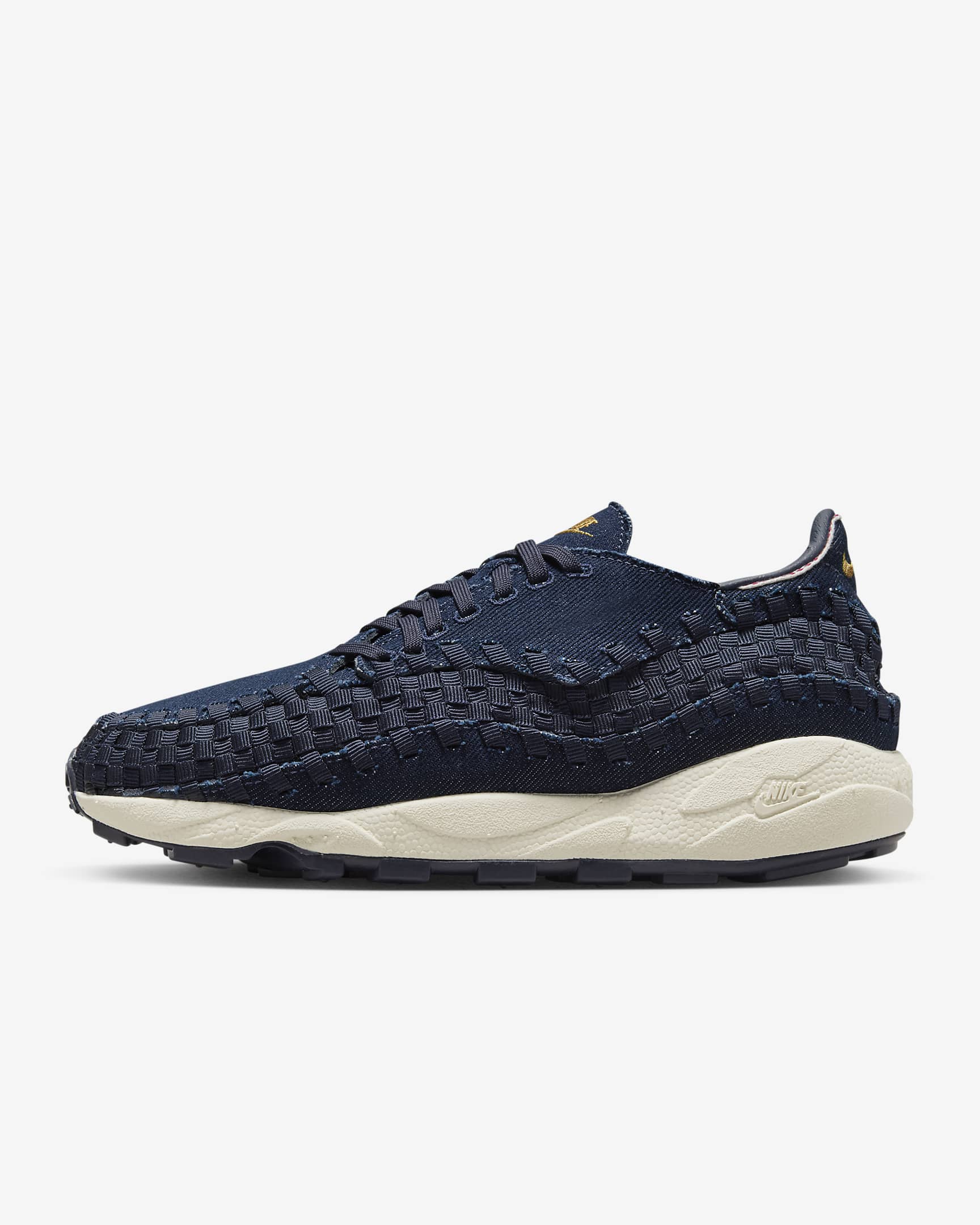 Chaussure Nike Air Footscape Woven pour femme - Denim/Obsidian/Coconut Milk/Wheat Gold