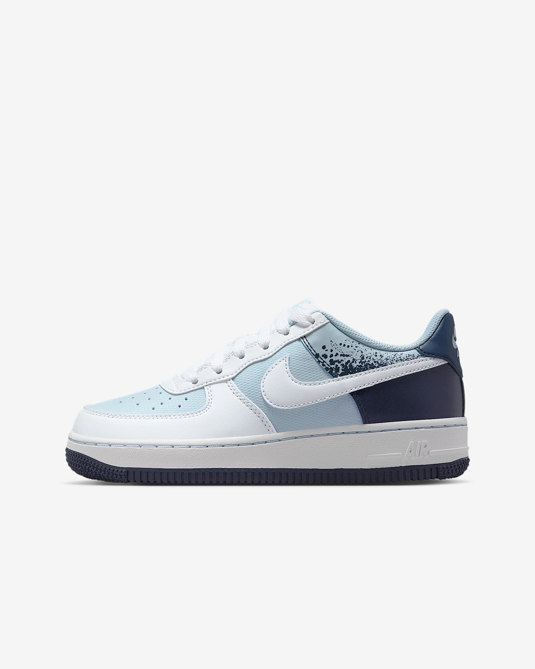 Nike Air Force 1 Big Kids' (Boys') Shoes - Light Armory Blue/Midnight Navy/White