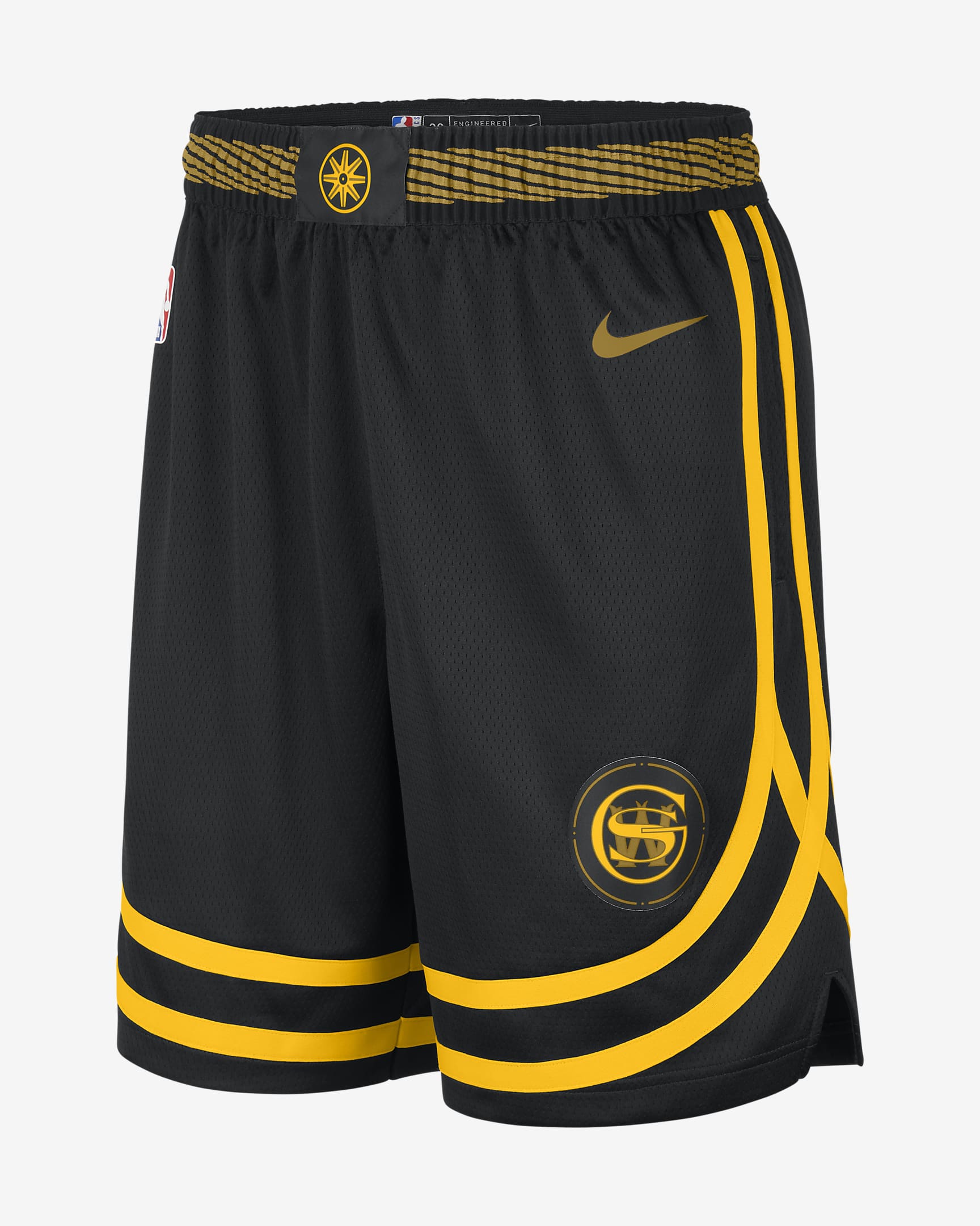 Golden State Warriors 2023/24 City Edition Men's Nike Dri-FIT NBA Swingman Shorts - Black/Ochre