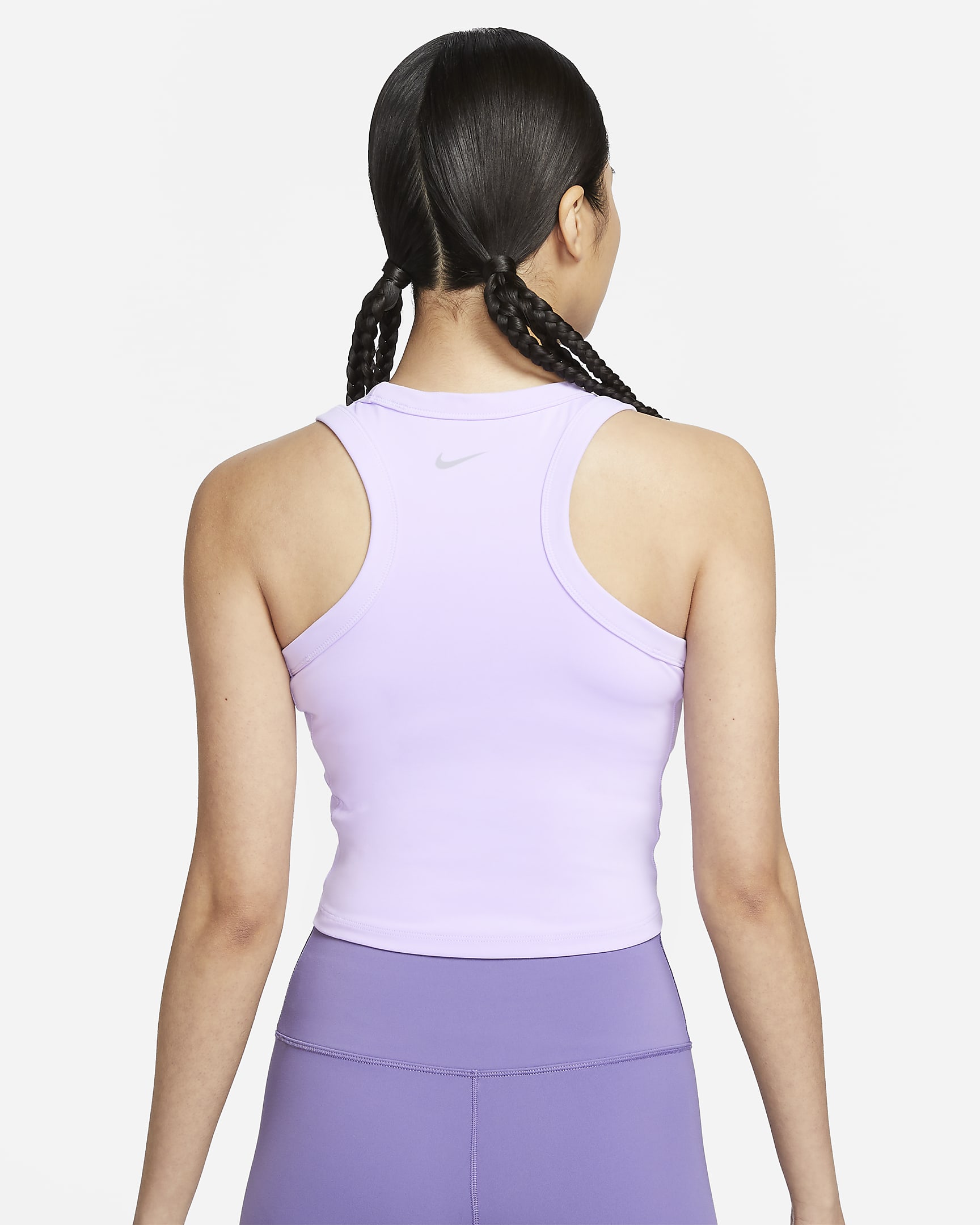 Nike One Fitted Women's Dri-FIT Cropped Tank Top - Lilac Bloom/Black