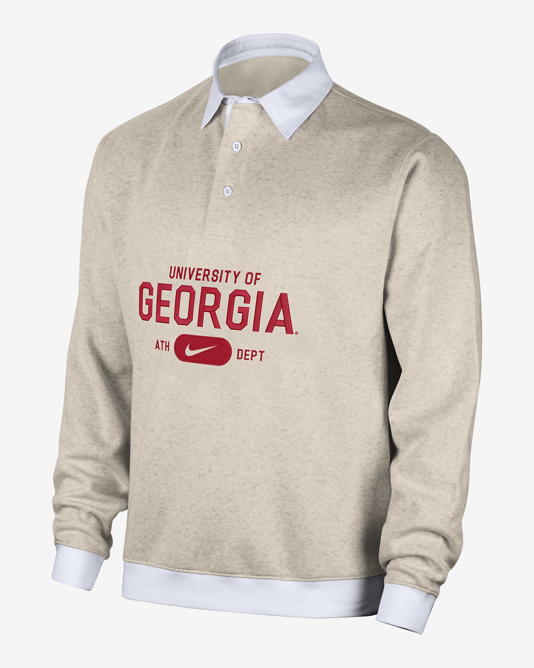 Georgia Club Fleece Mens Nike College Long Sleeve Polo