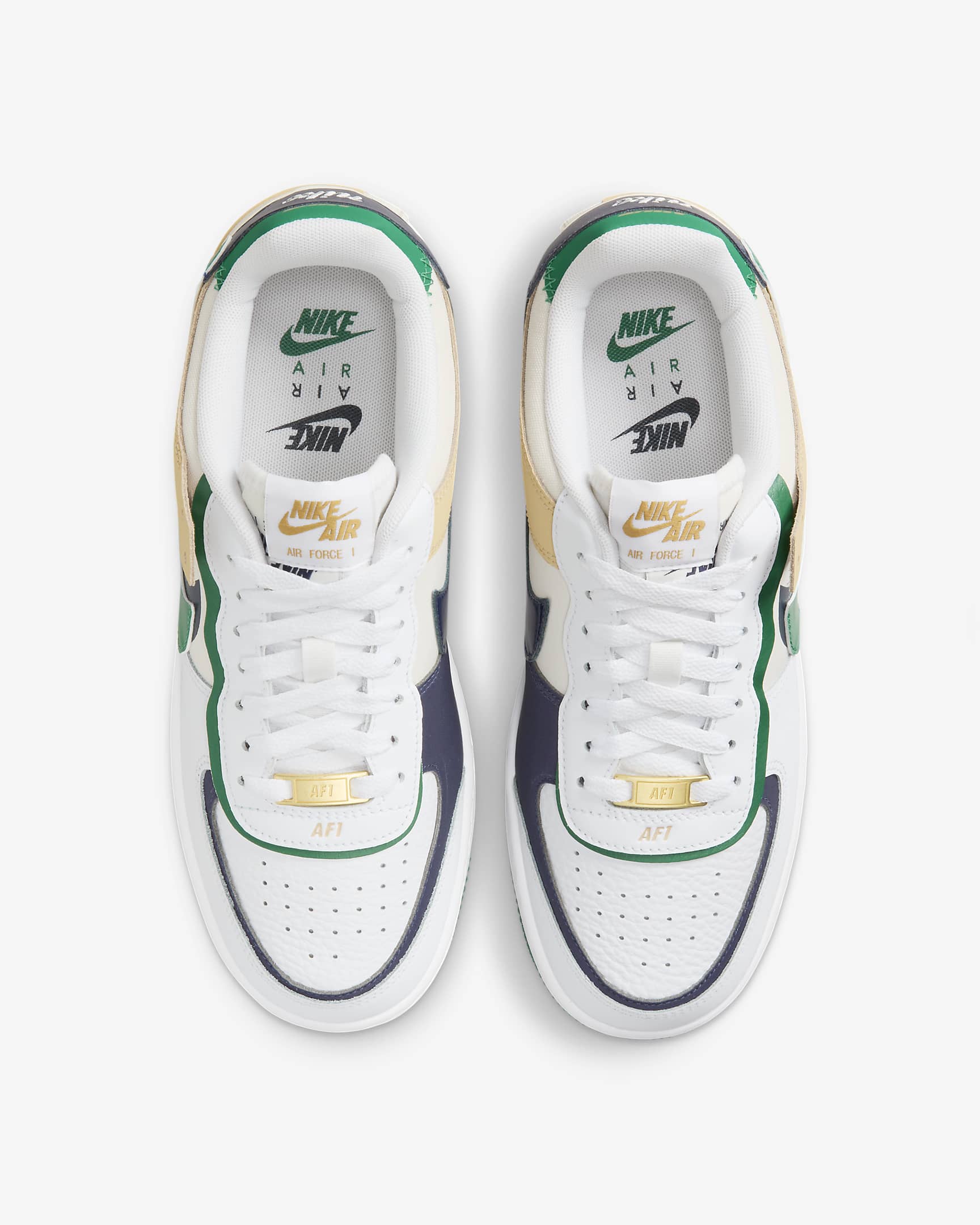 Nike Air Force 1 Shadow Women's Shoes - White/Malachite/Sesame/Midnight Navy