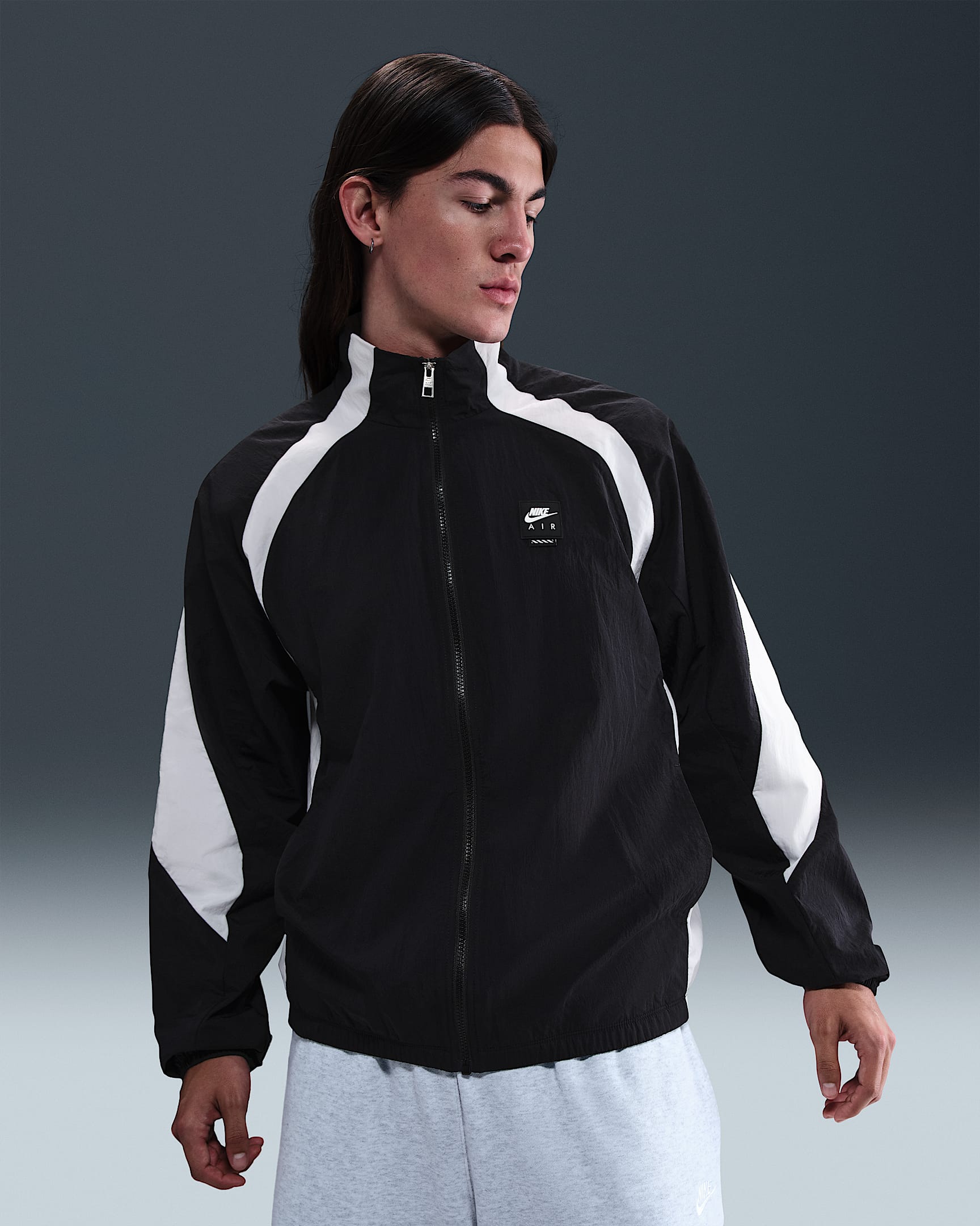 Nike Air Men's Woven Tracksuit Jacket - Black/White/Black