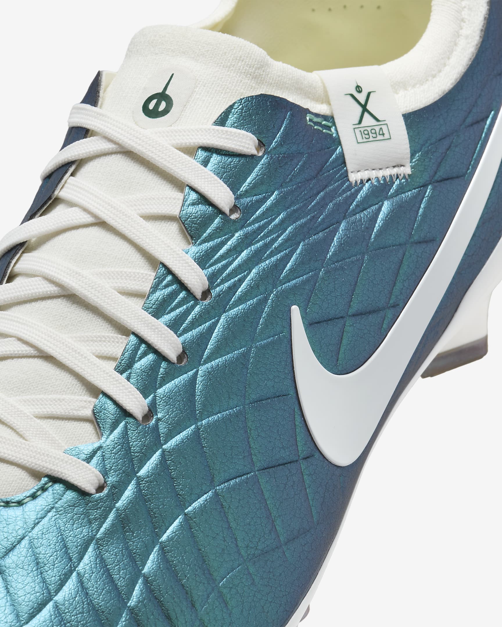 Nike Tiempo Emerald Legend 10 Pro FG alacsony szárú, stoplis futballcipő - Dark Atomic Teal/Sail