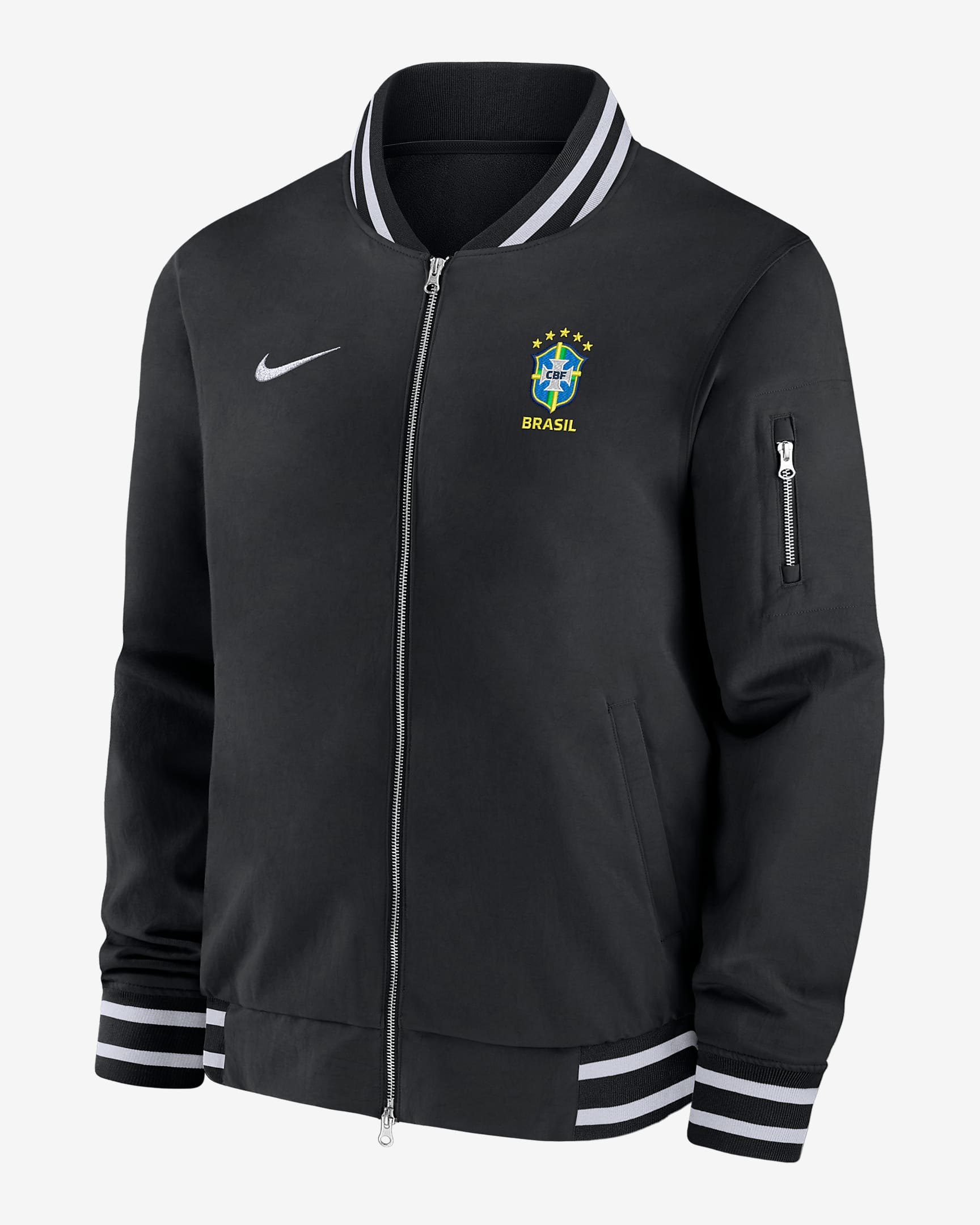 Brazil Men's Nike Soccer Bomber Jacket - Black