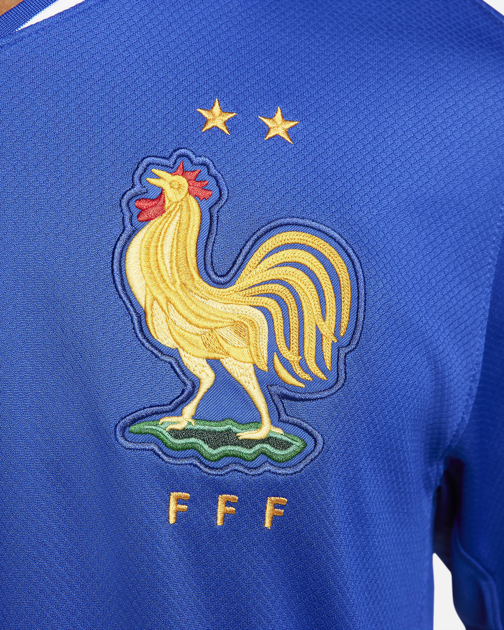 Pánská replika domácího fotbalového dresu Nike Dri-FIT FFF (mužský tým) Stadium 2024/25 - Bright Blue/University Red/Bílá