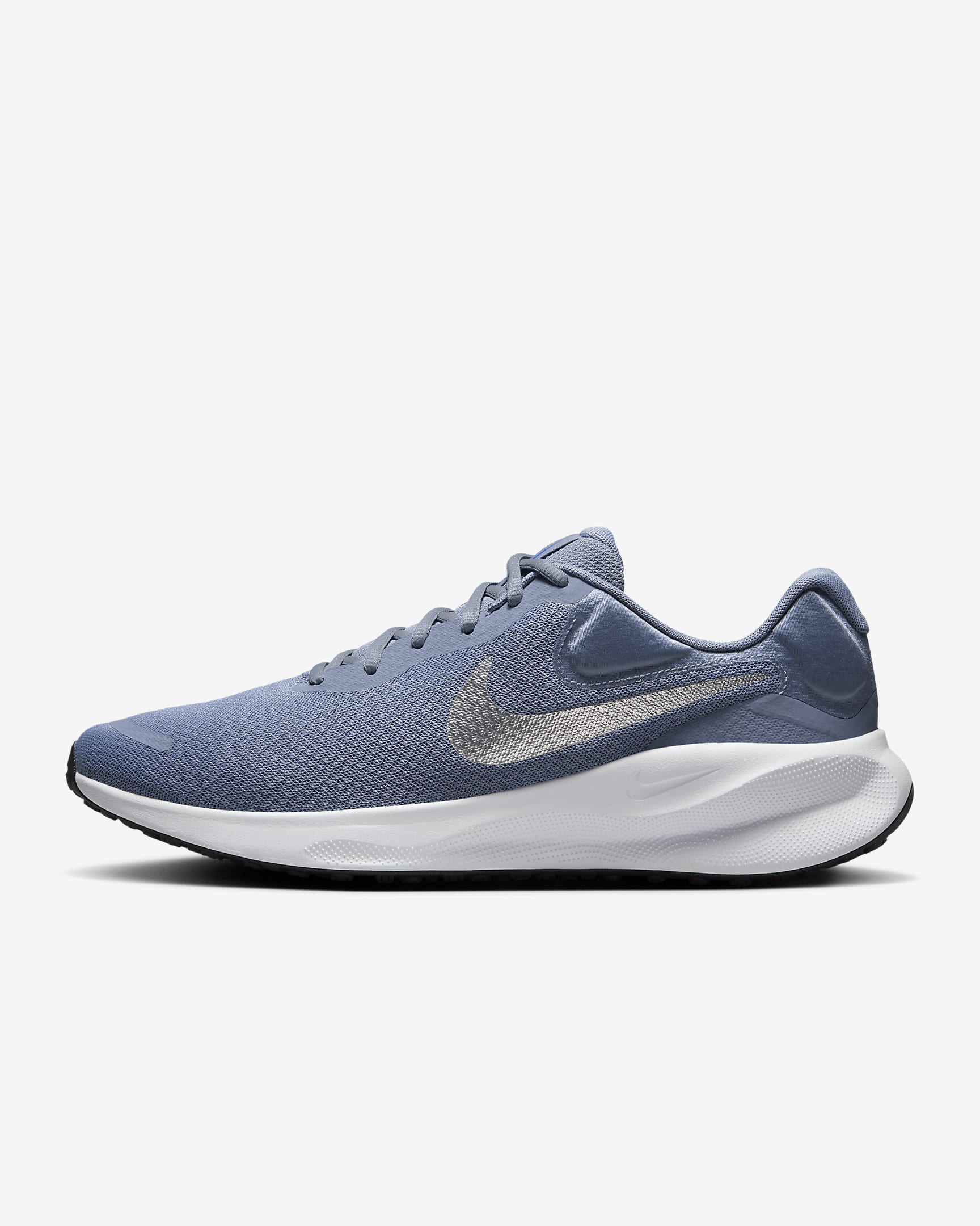 รองเท้าวิ่งโร้ดรันนิ่งผู้ชาย Nike Revolution 7 - Ashen Slate/ขาว/Hyper Royal/Metallic Silver