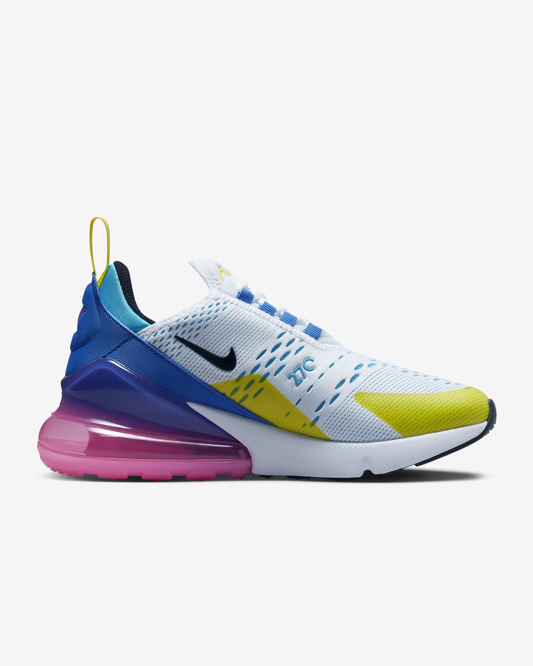 Calzado para niños grandes Nike Air Max 270 - Blanco/Hiperroyal/Hechizo rosa/Negro