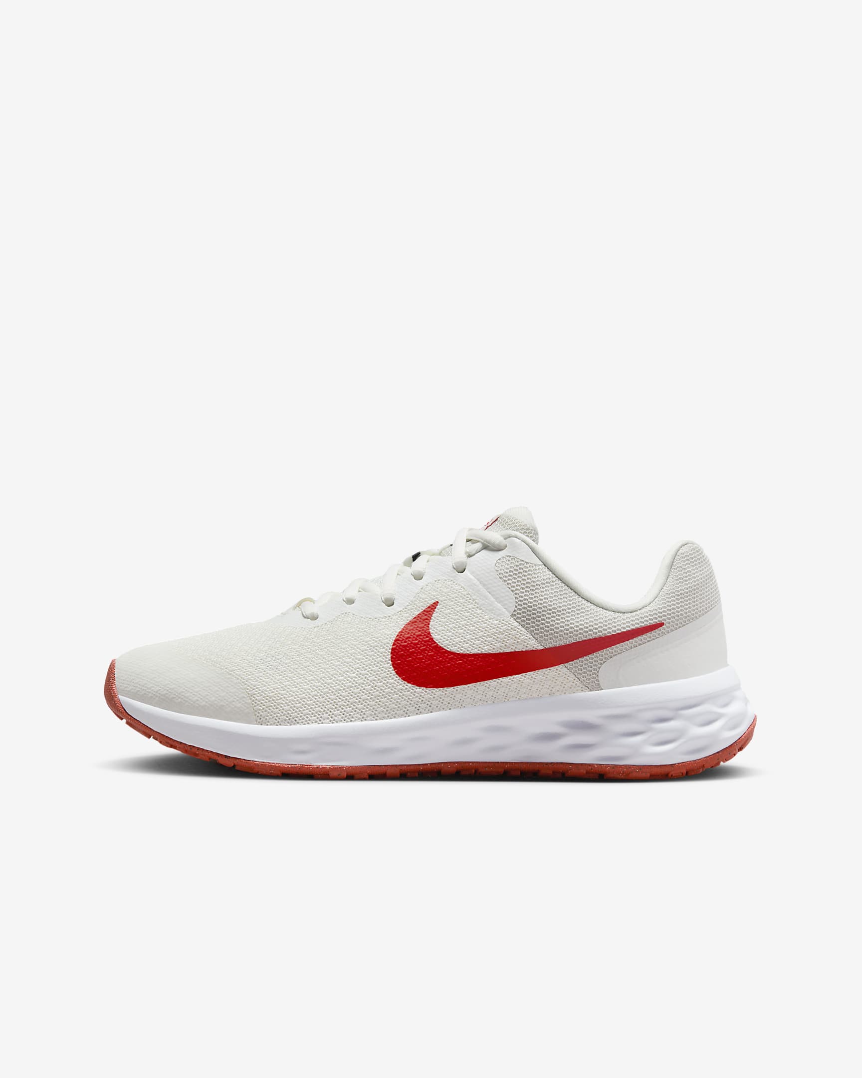Nike Revolution 6 Big Kids' Road Running Shoes - Summit White/Obsidian/White/Track Red