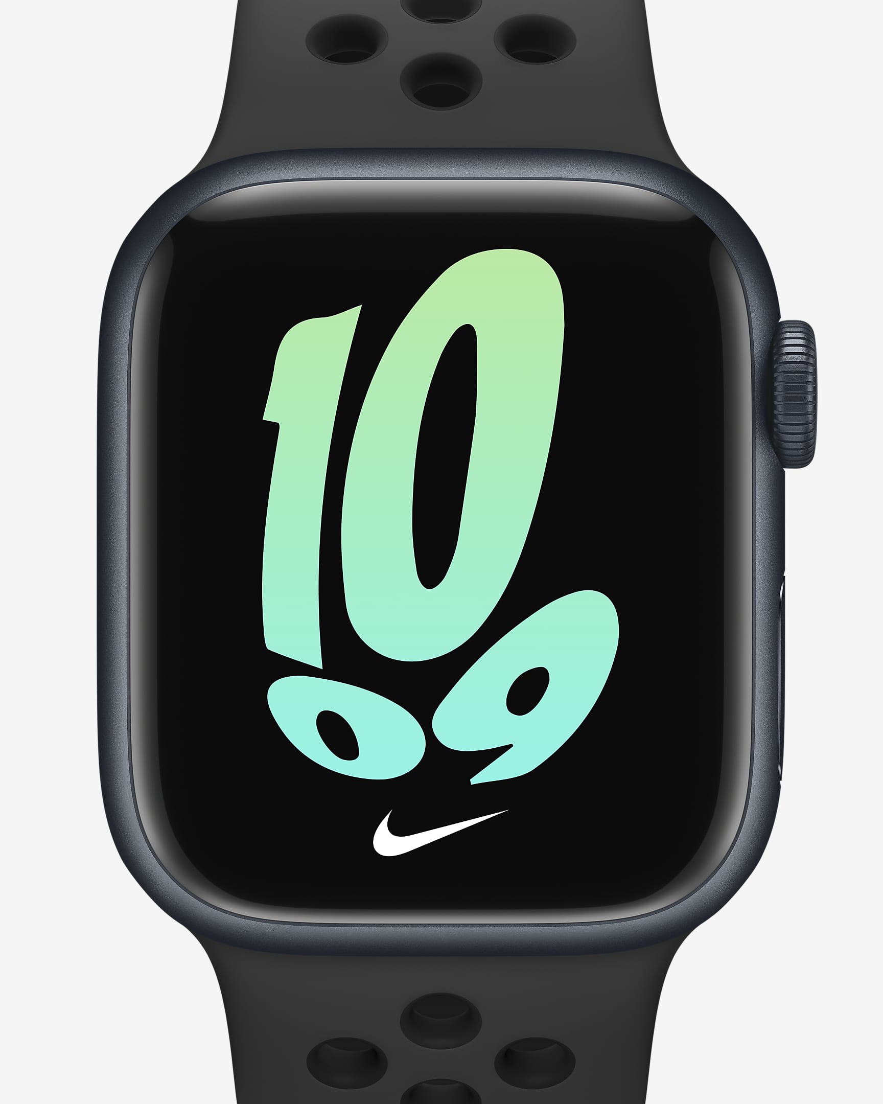 Apple Watch Series 7 (GPS + Mobilfunk) mit Nike Sportarmband 41-mm-Aluminiumgehäuse in Midnight - Anthracite/Schwarz/Schwarz