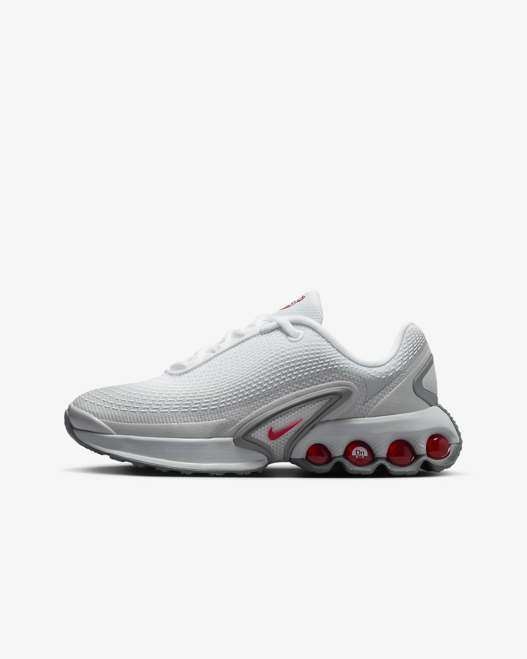 Nike Air Max Dn SE Schuh (ältere Kinder) - Light Smoke Grey/Weiß/Smoke Grey/University Red